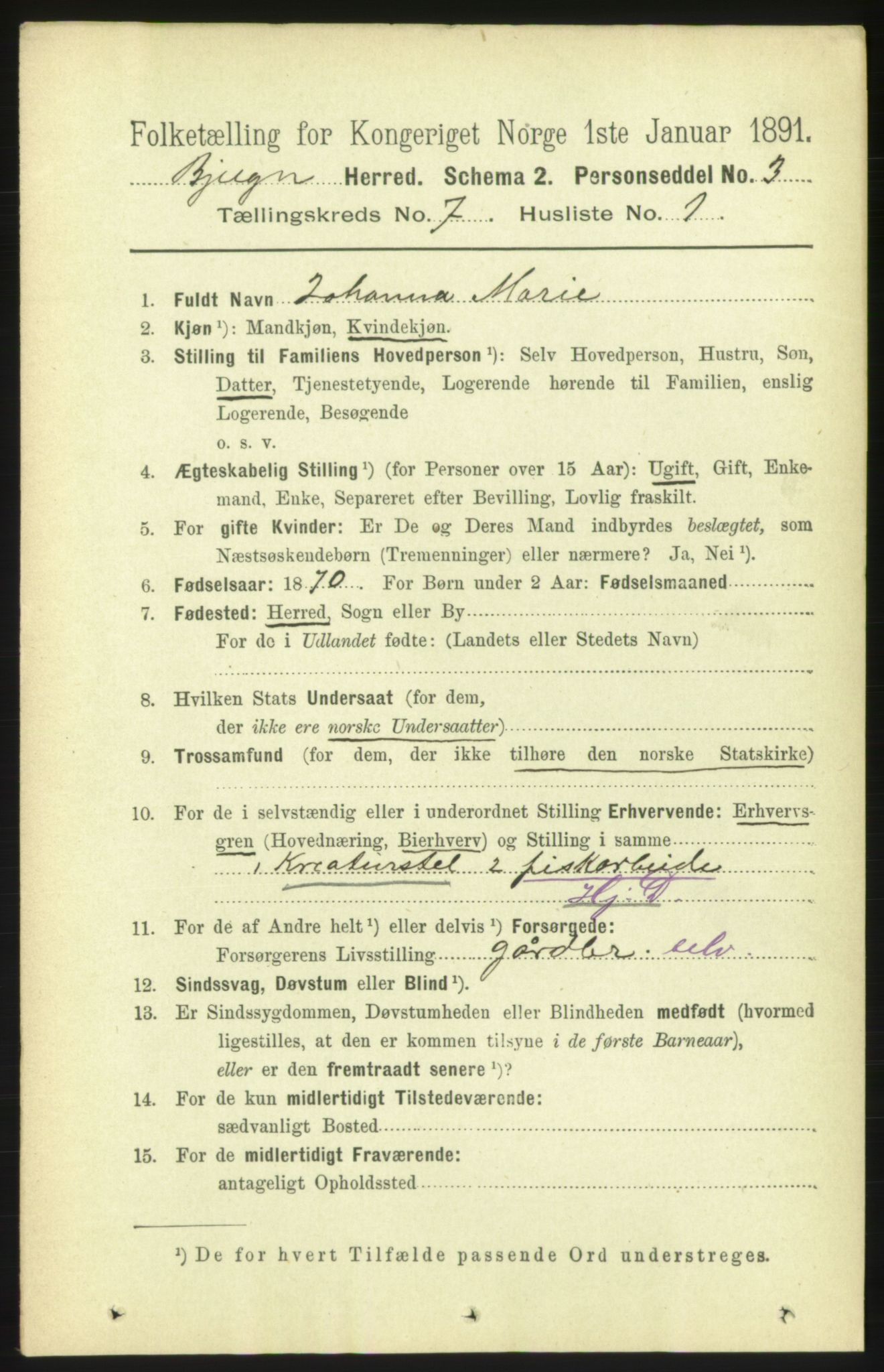 RA, 1891 census for 1627 Bjugn, 1891, p. 1840