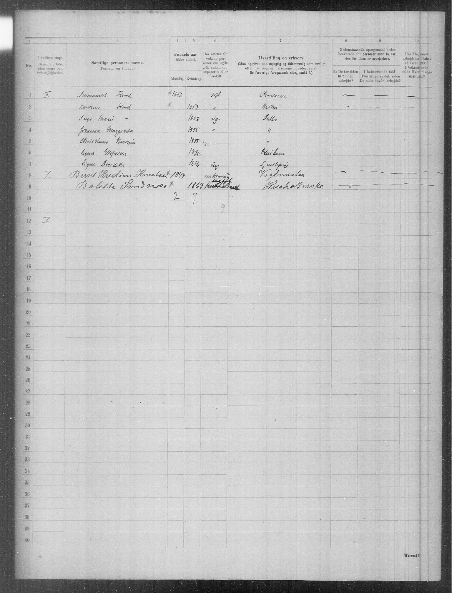 OBA, Municipal Census 1903 for Kristiania, 1903, p. 1075