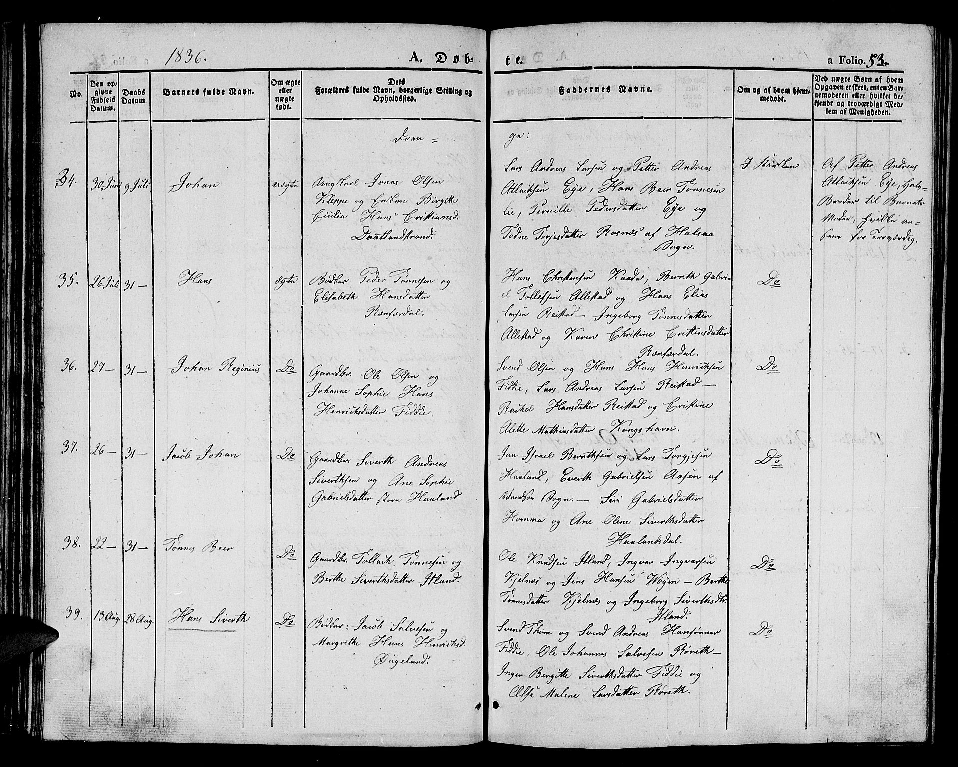 Flekkefjord sokneprestkontor, AV/SAK-1111-0012/F/Fb/Fbb/L0002: Parish register (copy) no. B 2a, 1831-1866, p. 53