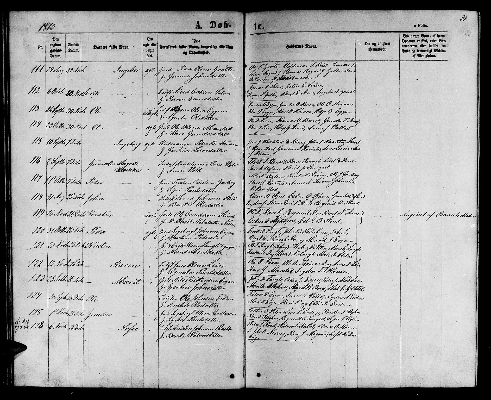 Ministerialprotokoller, klokkerbøker og fødselsregistre - Sør-Trøndelag, SAT/A-1456/695/L1156: Parish register (copy) no. 695C07, 1869-1888, p. 34