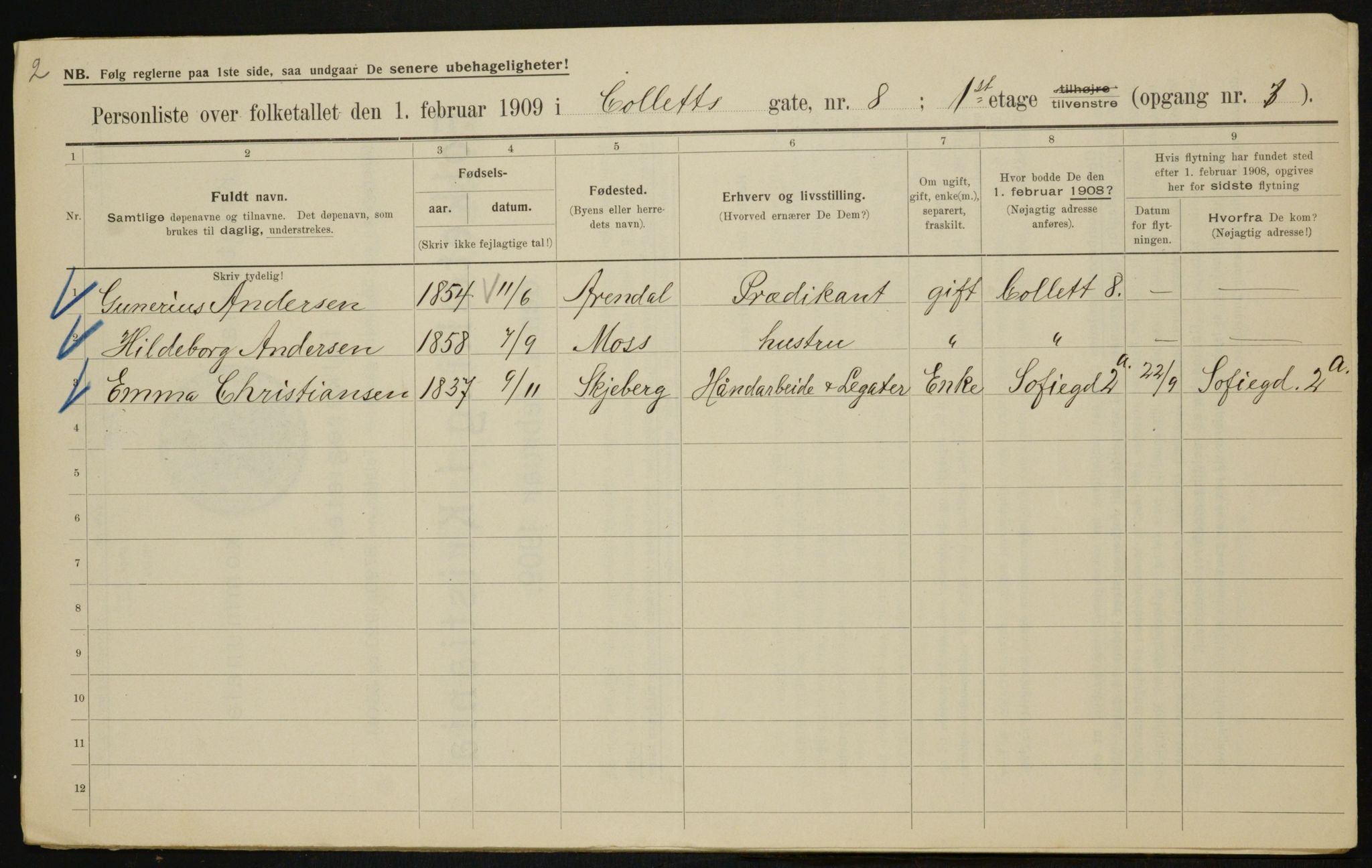 OBA, Municipal Census 1909 for Kristiania, 1909, p. 11817