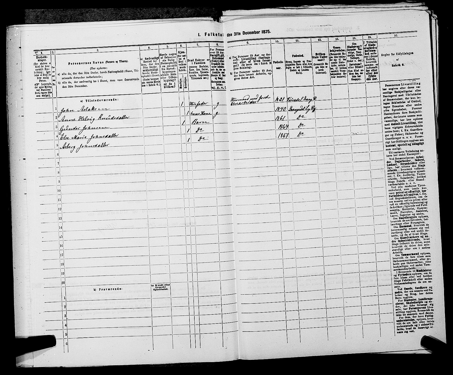 SAKO, 1875 census for 0816P Sannidal, 1875, p. 588