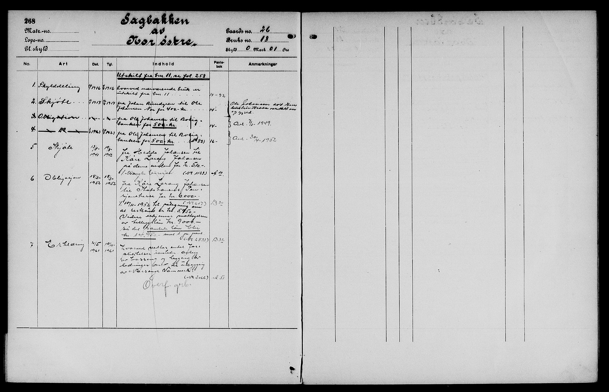 Vinger og Odal sorenskriveri, SAH/TING-022/H/Ha/Hac/Hacc/L0004: Mortgage register no. 3.4, 1923, p. 268