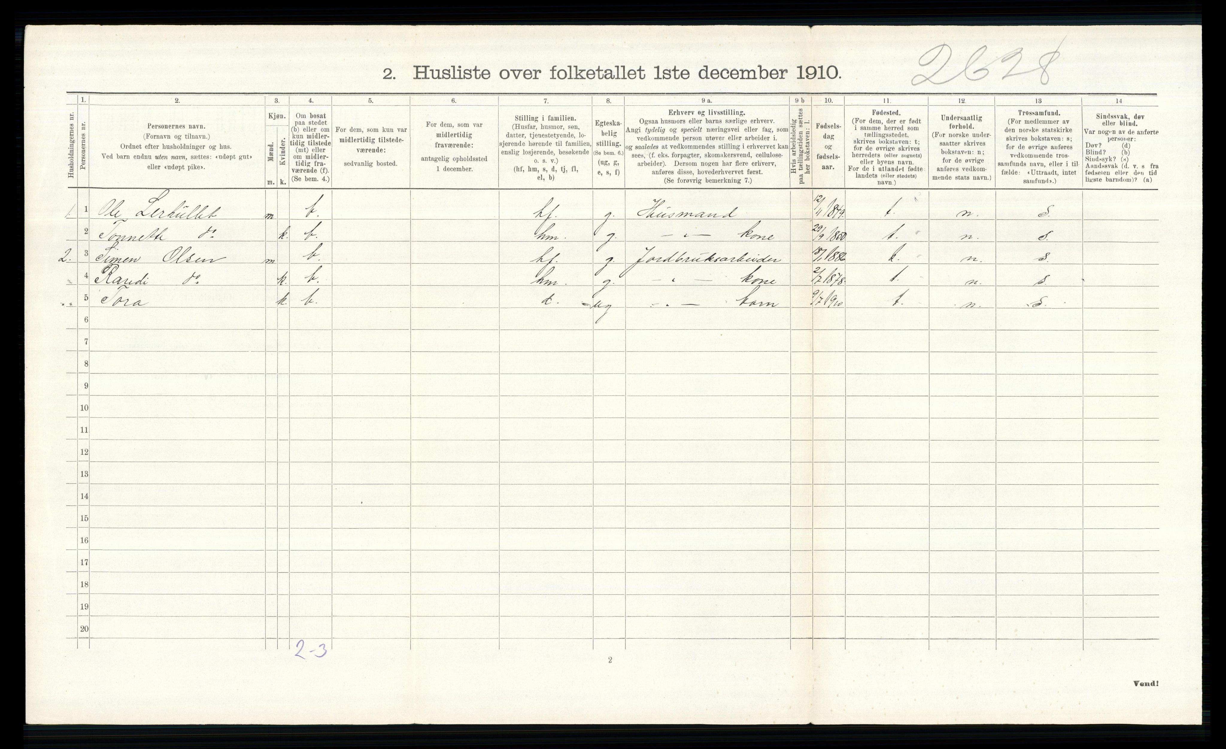 RA, 1910 census for Ringsaker, 1910, p. 648