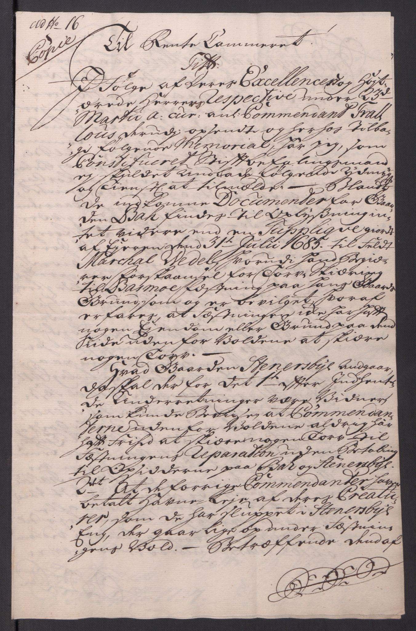 Kommanderende general (KG I) med Det norske krigsdirektorium, AV/RA-EA-5419/D/L0061: Stattholderens, stiftamtmenns og amtmenns brev, 1731-1740, p. 238