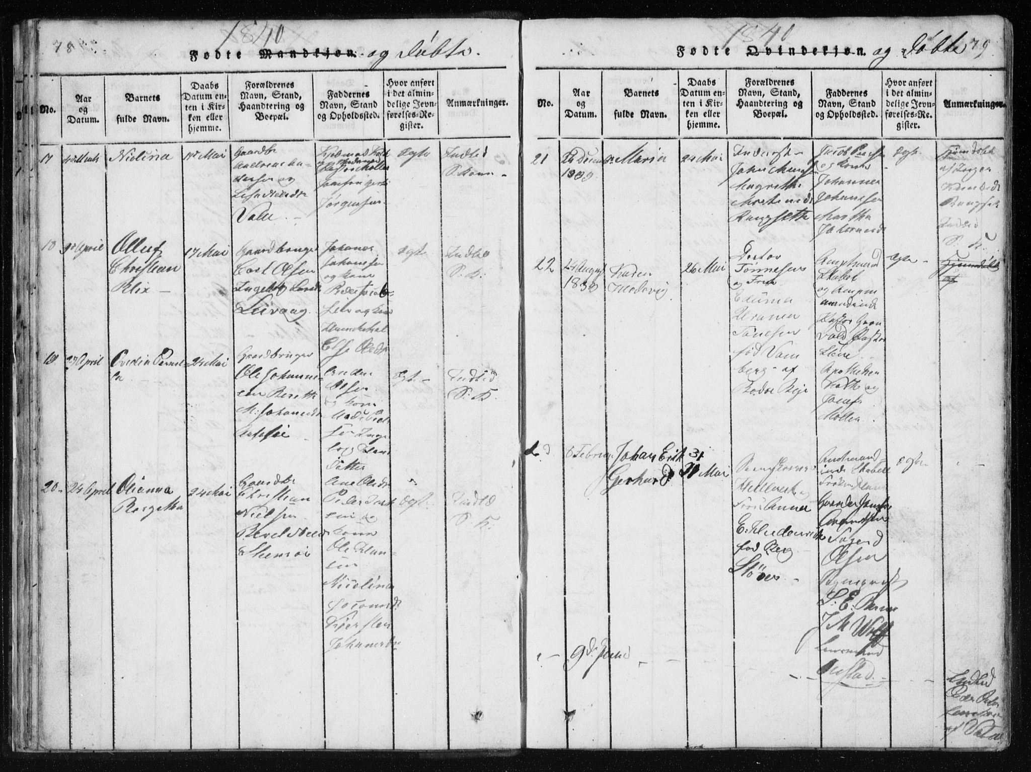 Ministerialprotokoller, klokkerbøker og fødselsregistre - Nordland, AV/SAT-A-1459/801/L0027: Parish register (copy) no. 801C02, 1835-1845, p. 78-79