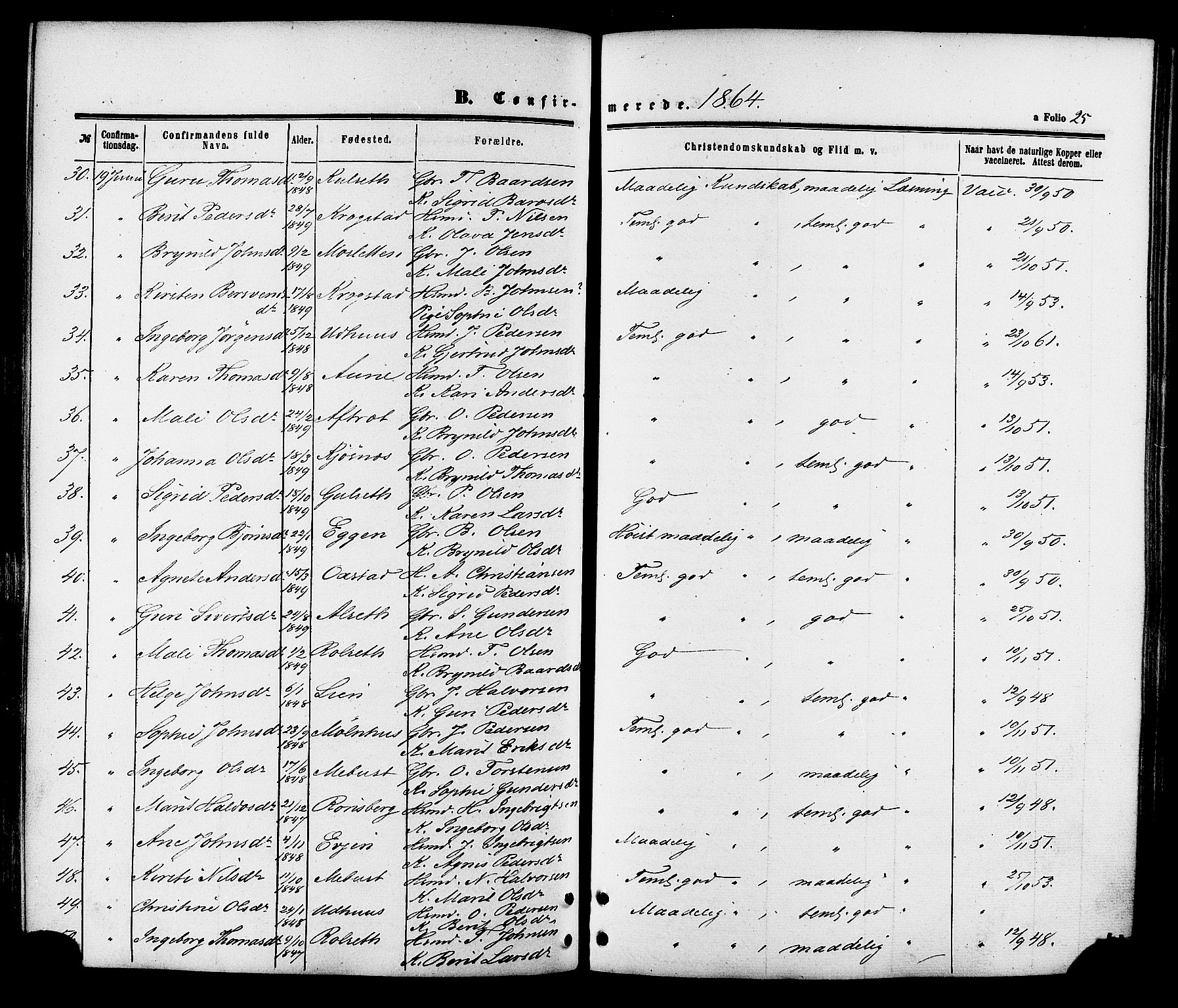 Ministerialprotokoller, klokkerbøker og fødselsregistre - Sør-Trøndelag, SAT/A-1456/695/L1147: Parish register (official) no. 695A07, 1860-1877, p. 25