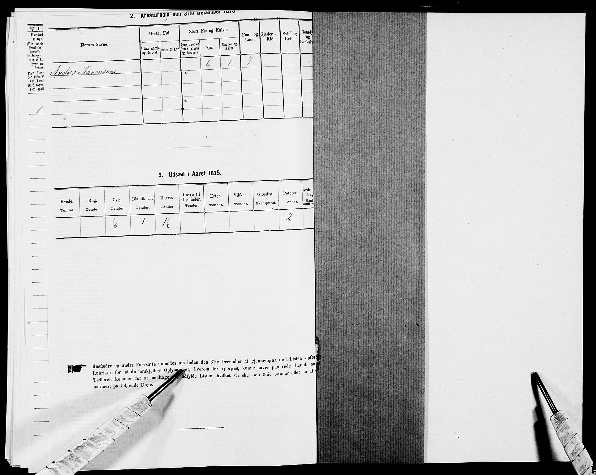 SAK, 1875 census for 1032P Lyngdal, 1875, p. 2013