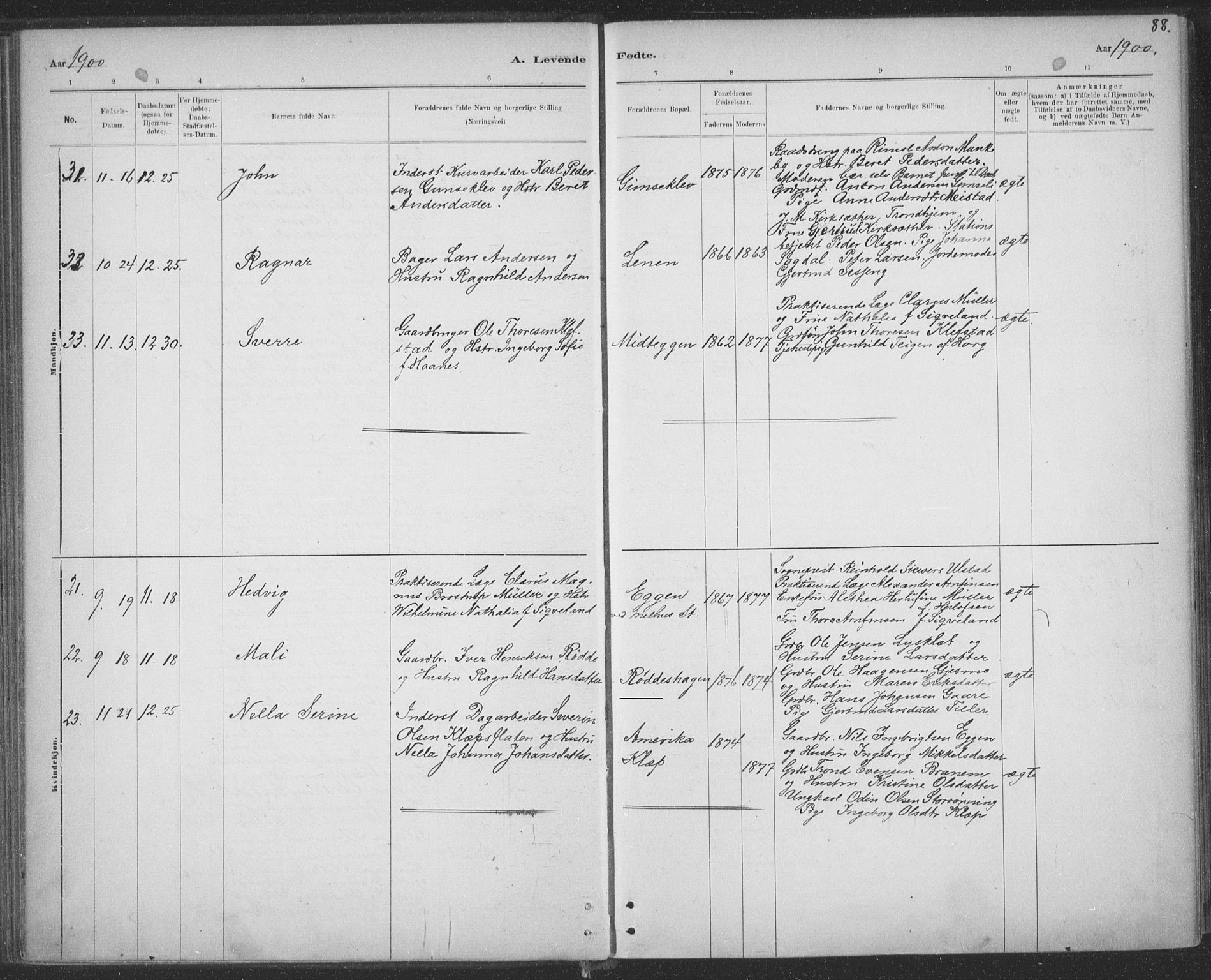 Ministerialprotokoller, klokkerbøker og fødselsregistre - Sør-Trøndelag, SAT/A-1456/691/L1085: Parish register (official) no. 691A17, 1887-1908, p. 88