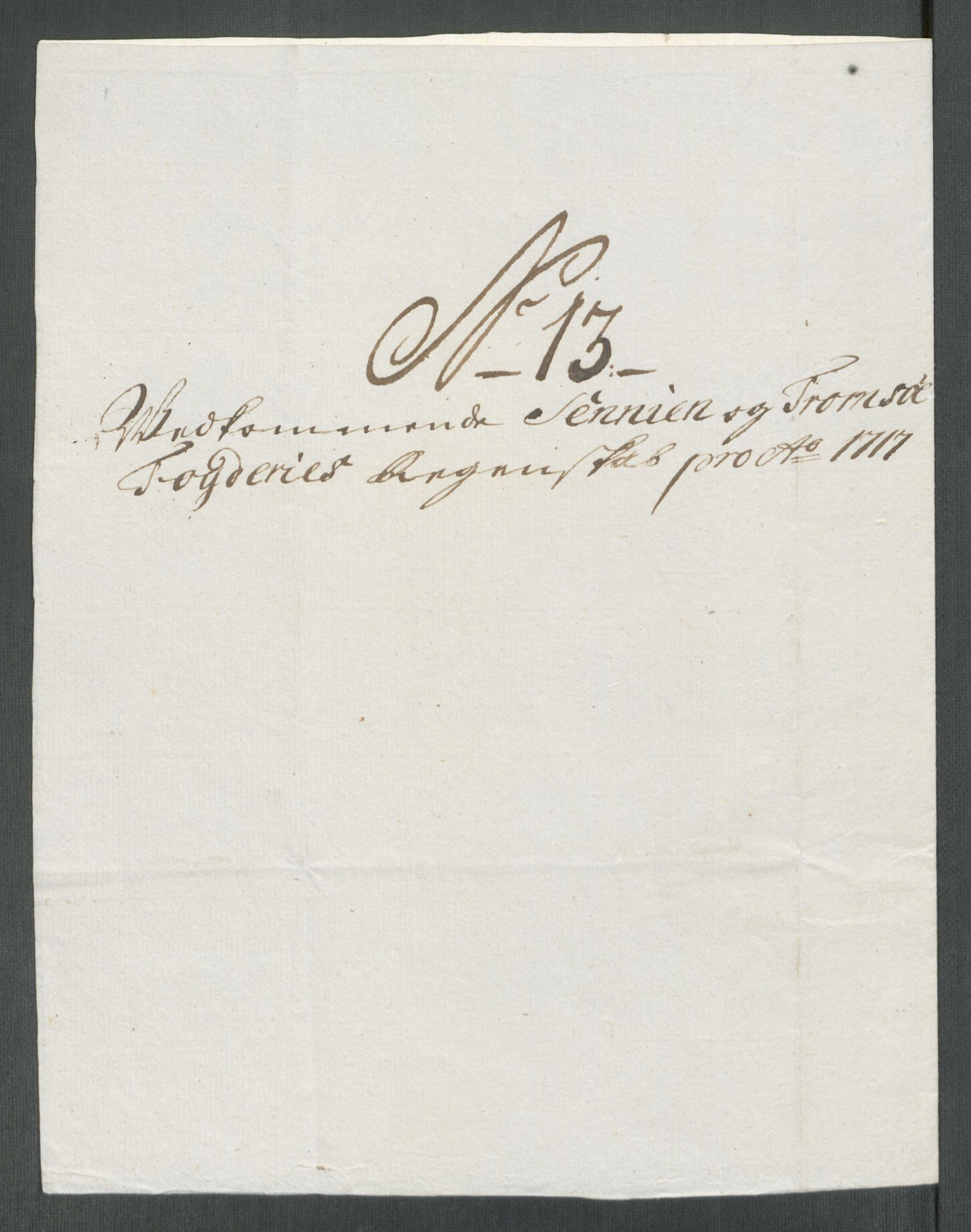 Rentekammeret inntil 1814, Reviderte regnskaper, Fogderegnskap, AV/RA-EA-4092/R68/L4763: Fogderegnskap Senja og Troms, 1717, p. 136