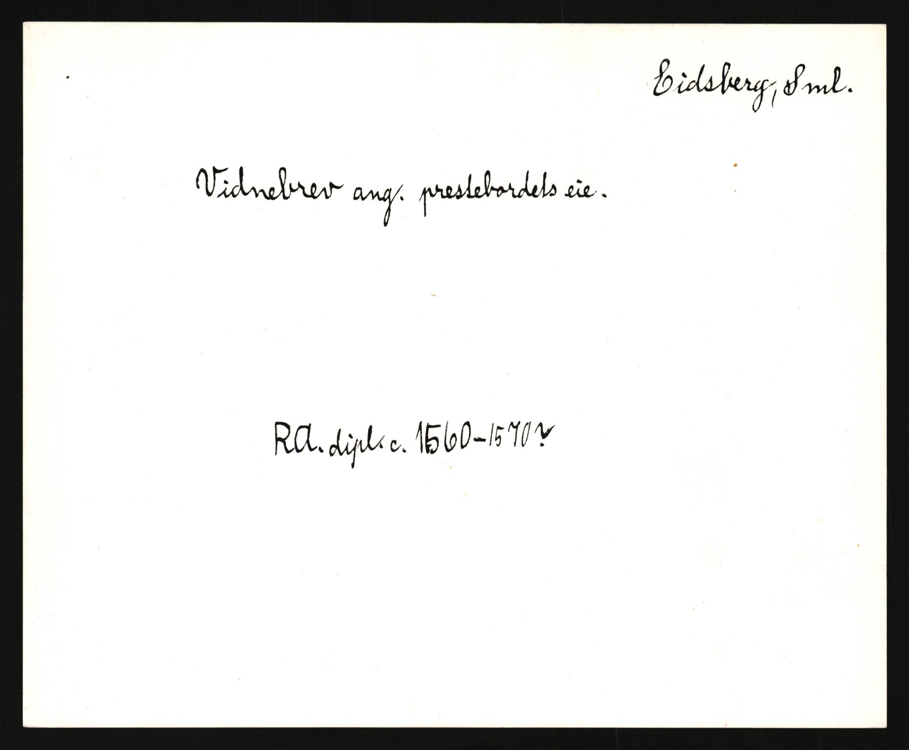 Riksarkivets diplomsamling, AV/RA-EA-5965/F35/F35e/L0002: Registreringssedler Østfold 2, 1300-1900, p. 9