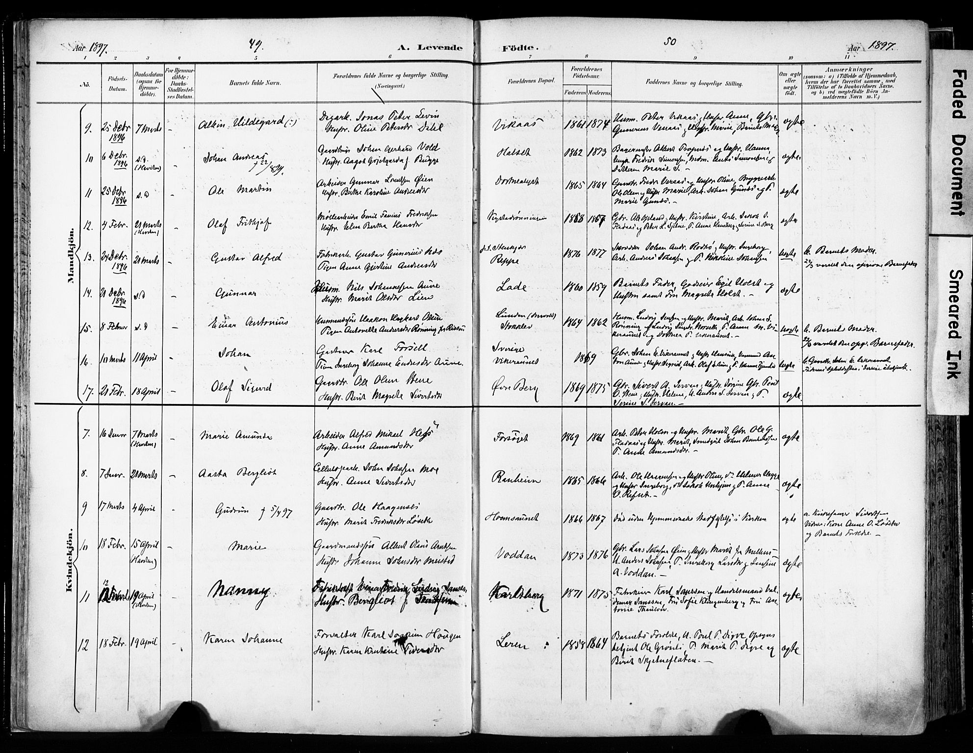 Ministerialprotokoller, klokkerbøker og fødselsregistre - Sør-Trøndelag, SAT/A-1456/606/L0301: Parish register (official) no. 606A16, 1894-1907, p. 49-50