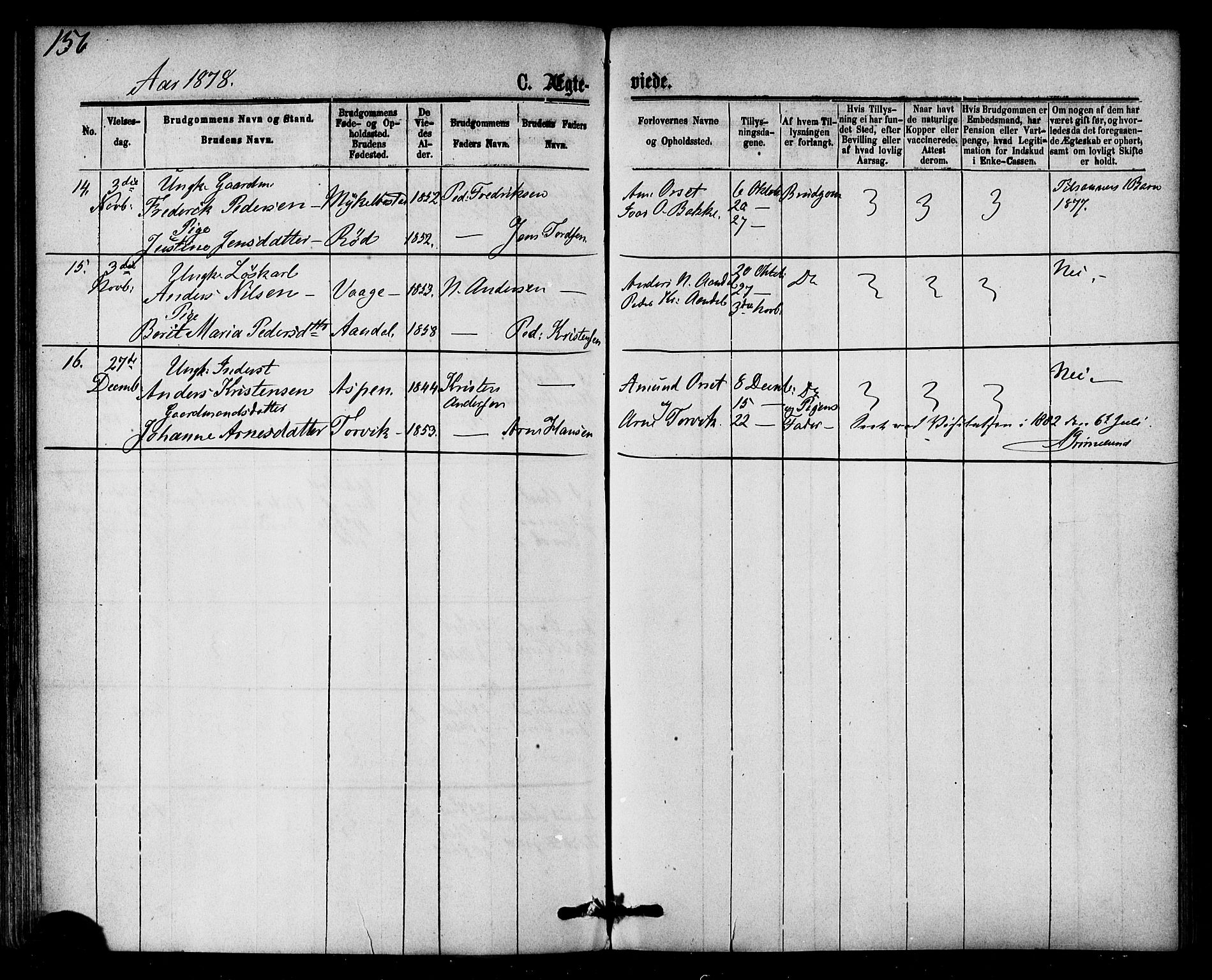 Ministerialprotokoller, klokkerbøker og fødselsregistre - Møre og Romsdal, AV/SAT-A-1454/584/L0966: Parish register (official) no. 584A06, 1869-1878, p. 156