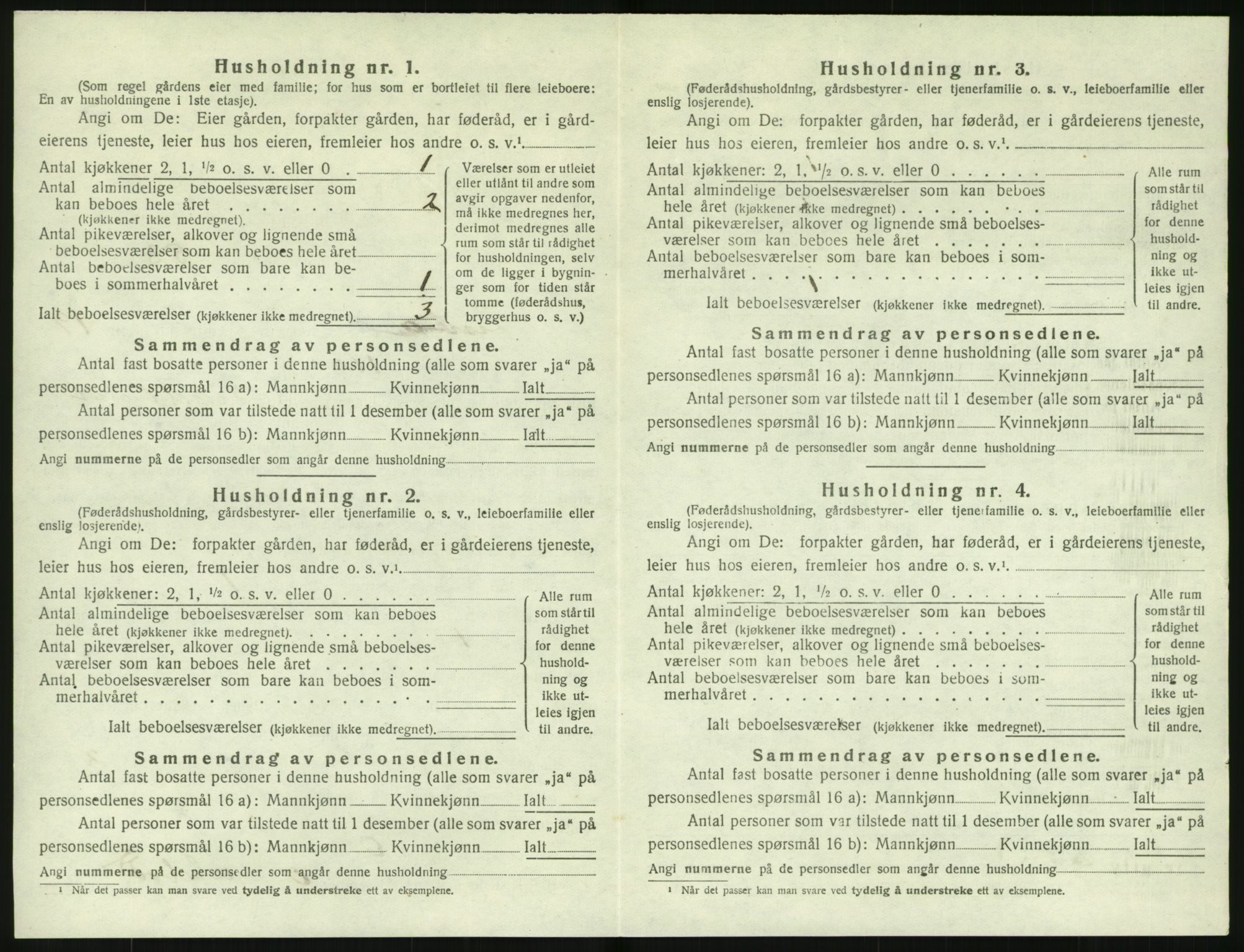 SAK, 1920 census for Lista, 1920, p. 2846