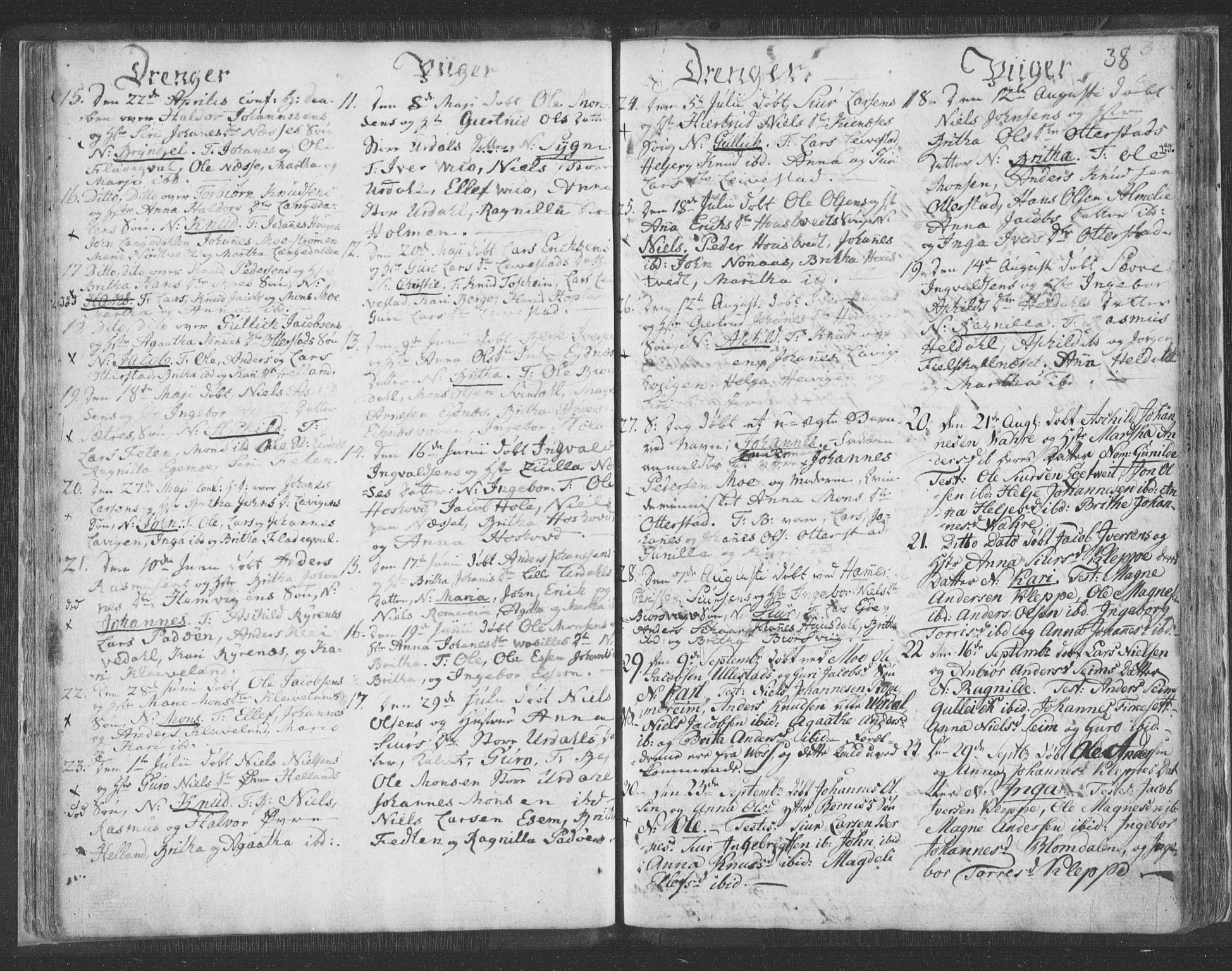 Hosanger sokneprestembete, SAB/A-75801/H/Haa: Parish register (official) no. A 3, 1793-1811, p. 37b-38a