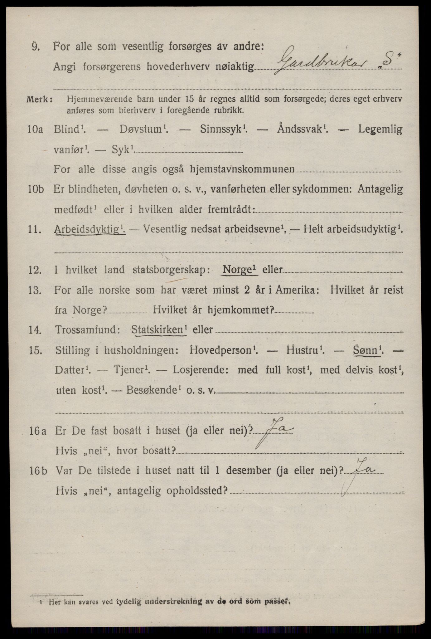 SAKO, 1920 census for Fyresdal, 1920, p. 4166
