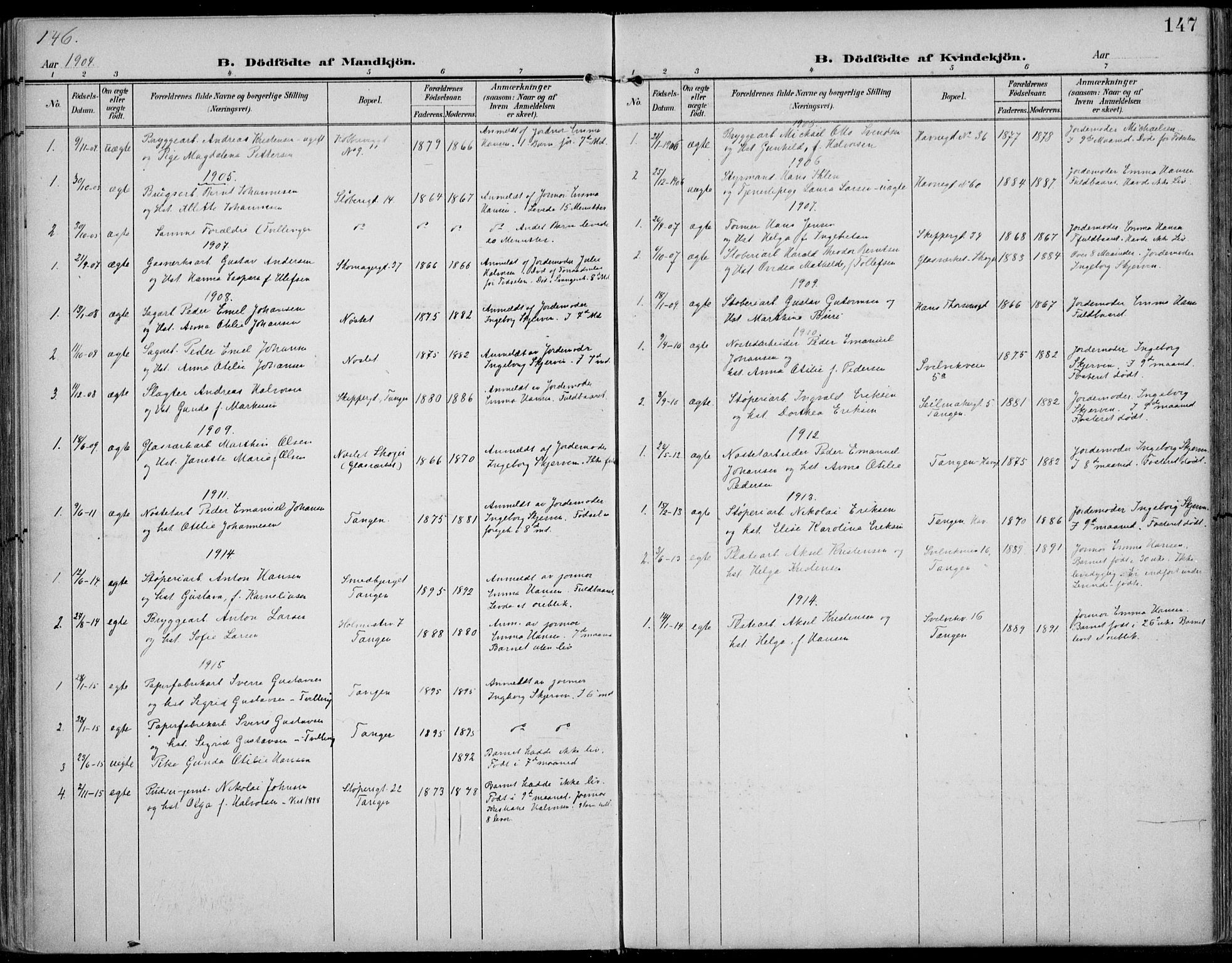 Strømsø kirkebøker, AV/SAKO-A-246/F/Fb/L0008: Parish register (official) no. II 8, 1902-1933, p. 147