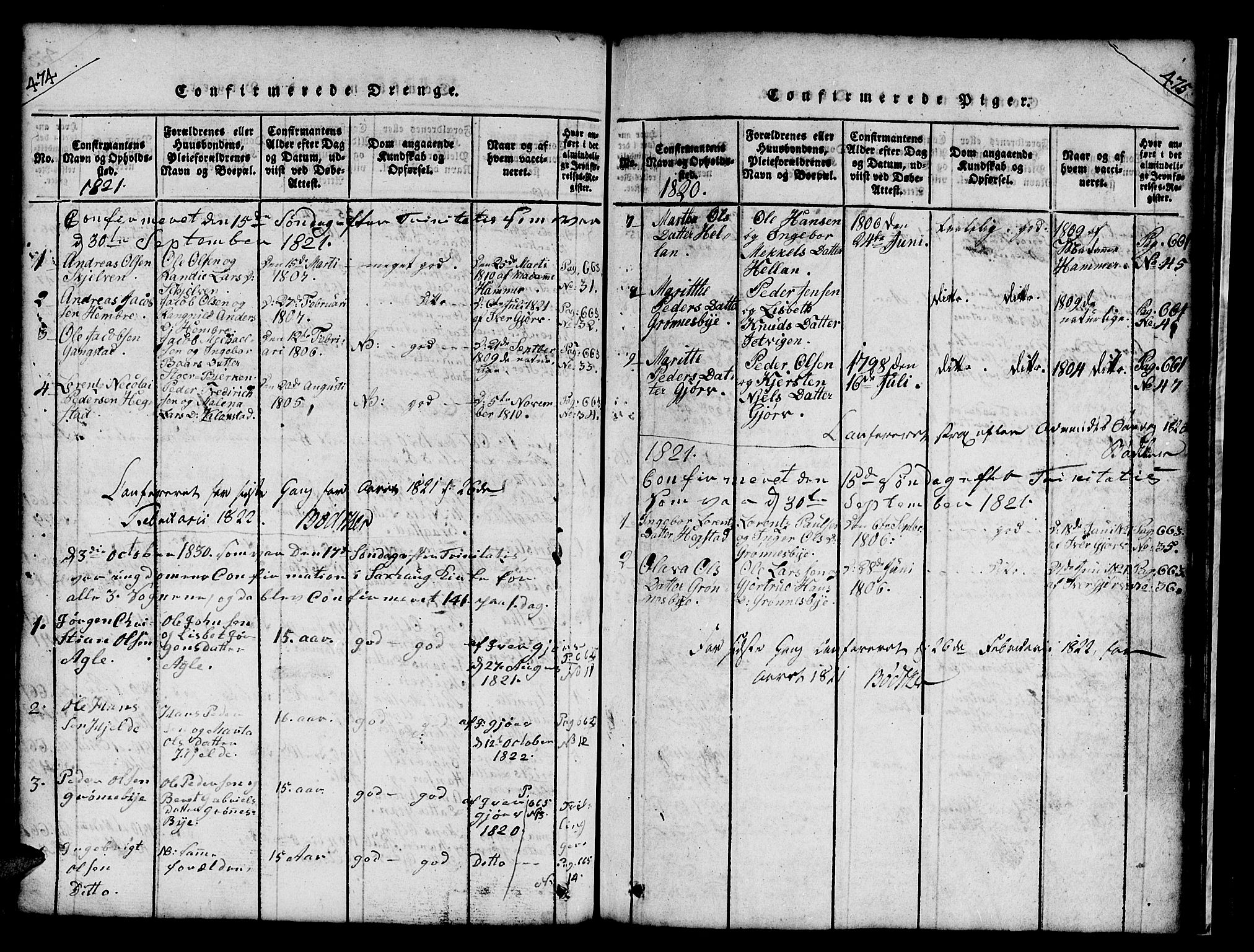 Ministerialprotokoller, klokkerbøker og fødselsregistre - Nord-Trøndelag, SAT/A-1458/732/L0317: Parish register (copy) no. 732C01, 1816-1881, p. 474-475