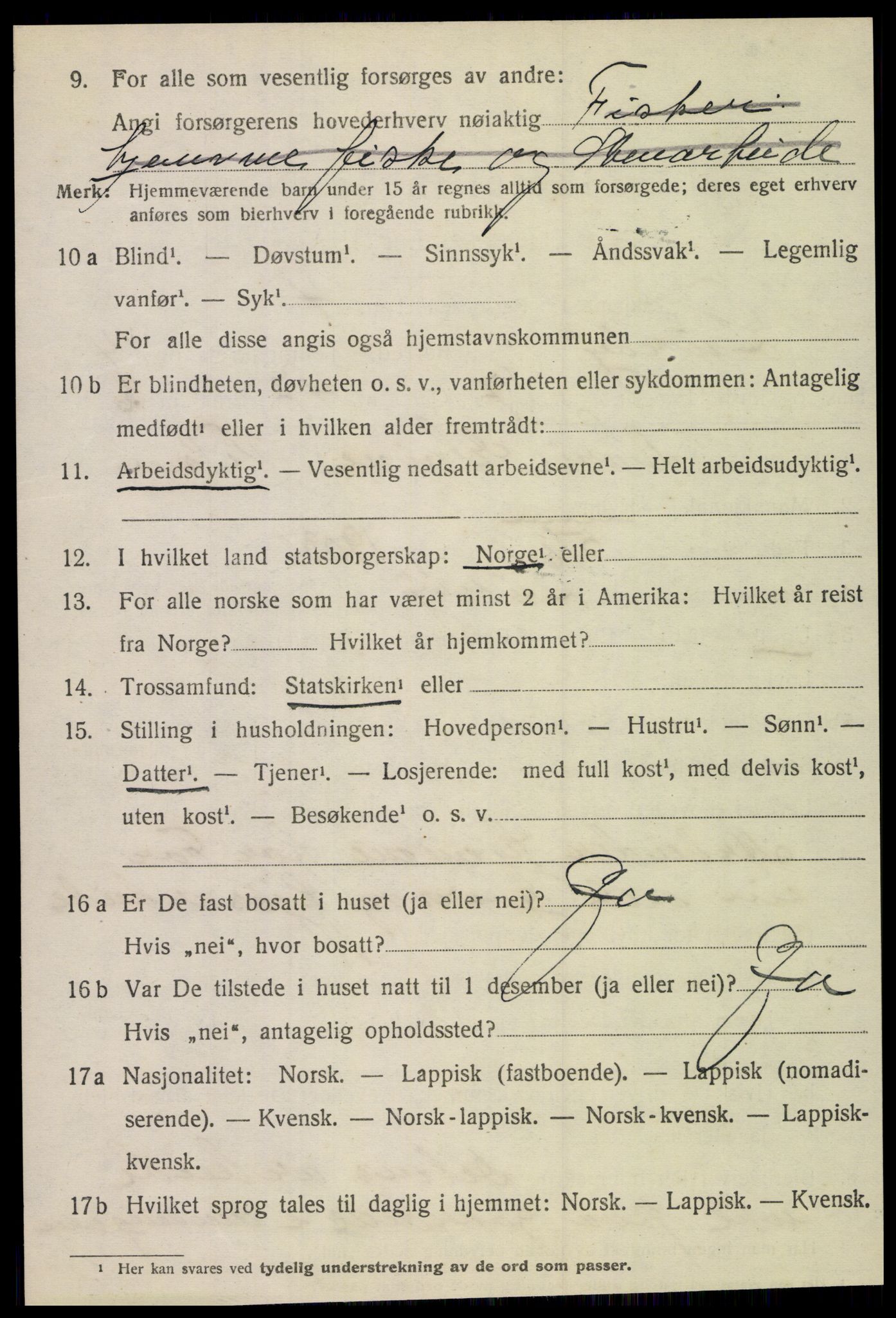 SAT, 1920 census for Lurøy, 1920, p. 5638