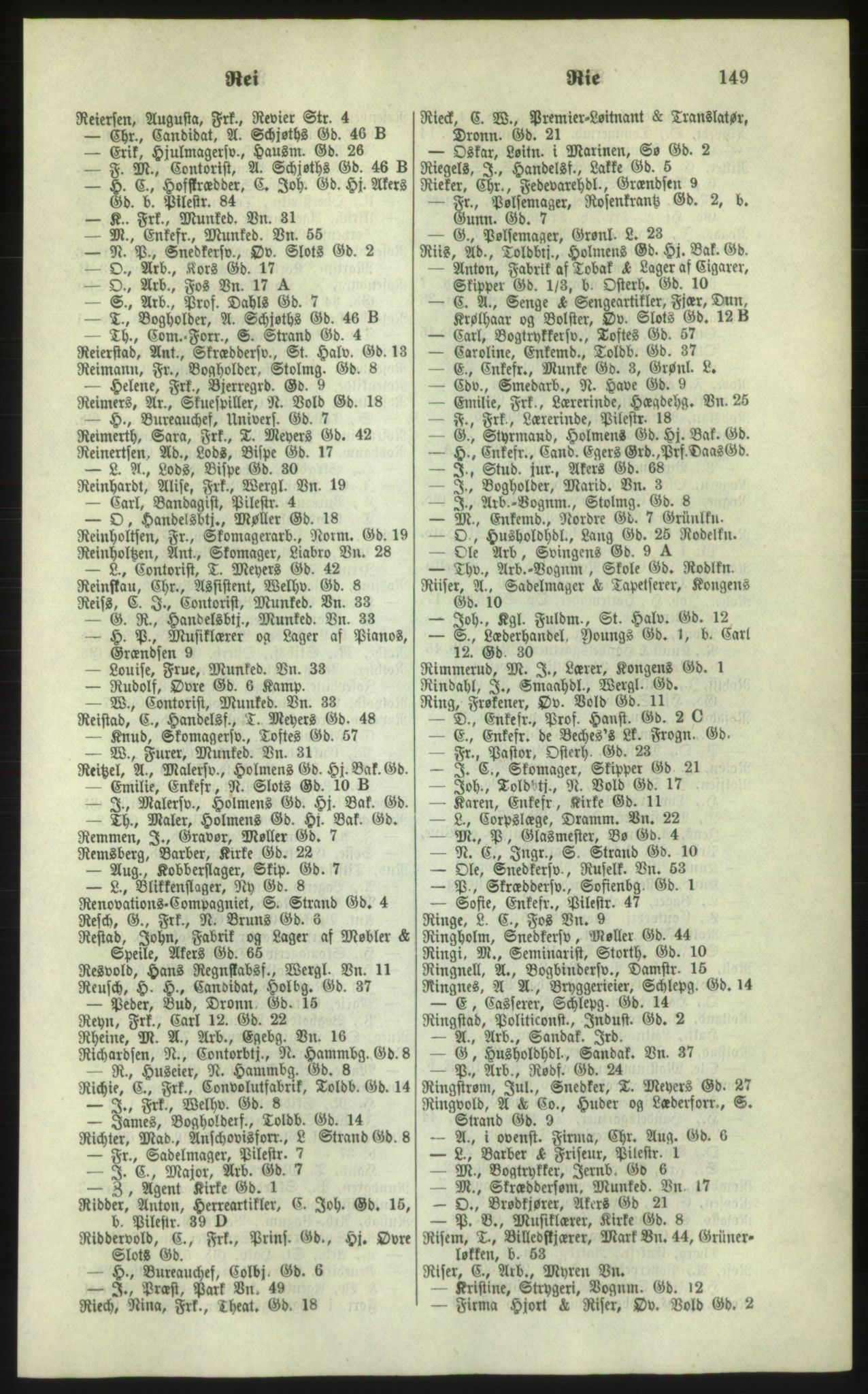 Kristiania/Oslo adressebok, PUBL/-, 1879, p. 149