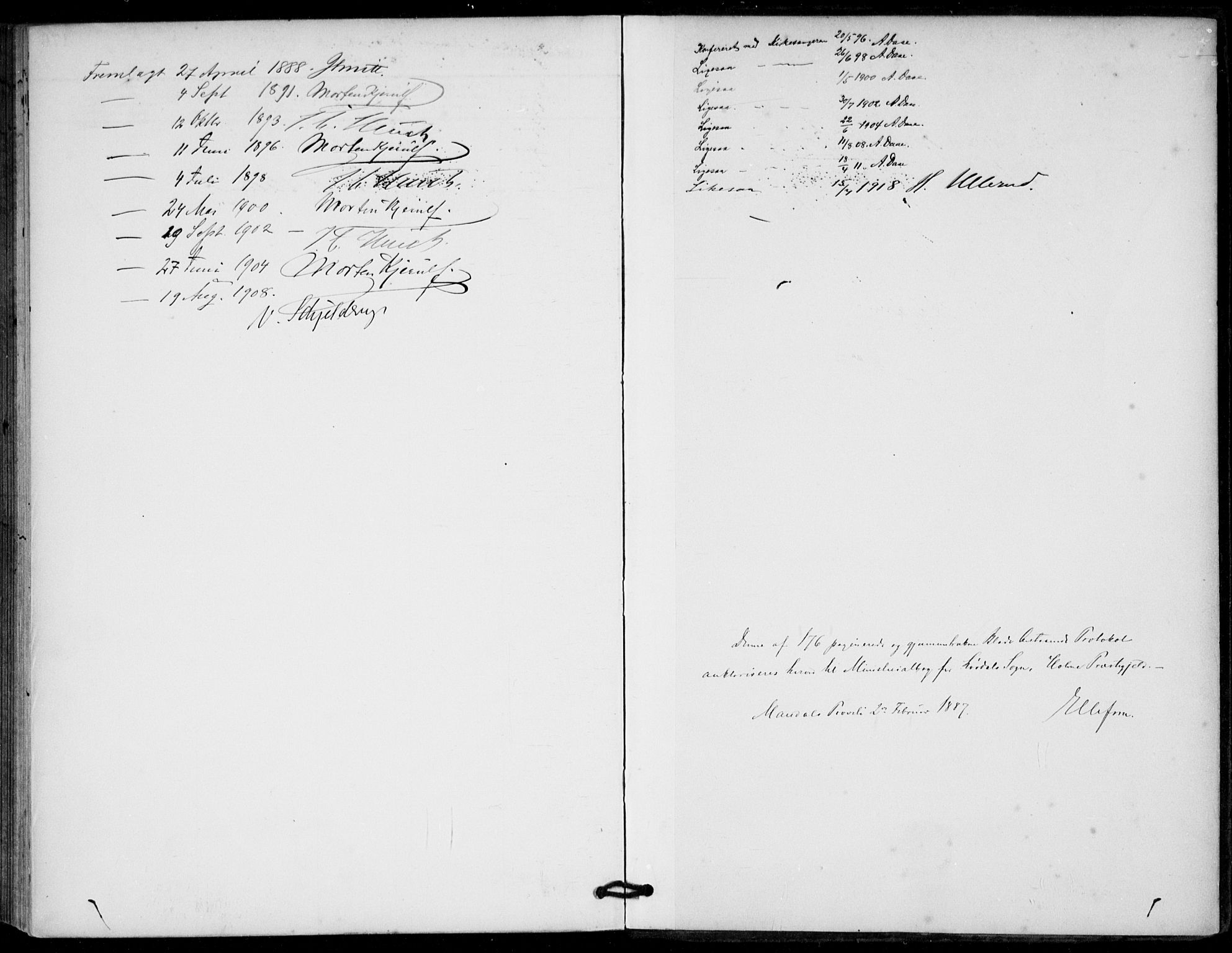 Holum sokneprestkontor, AV/SAK-1111-0022/F/Fa/Fab/L0007: Parish register (official) no. A 7, 1887-1912