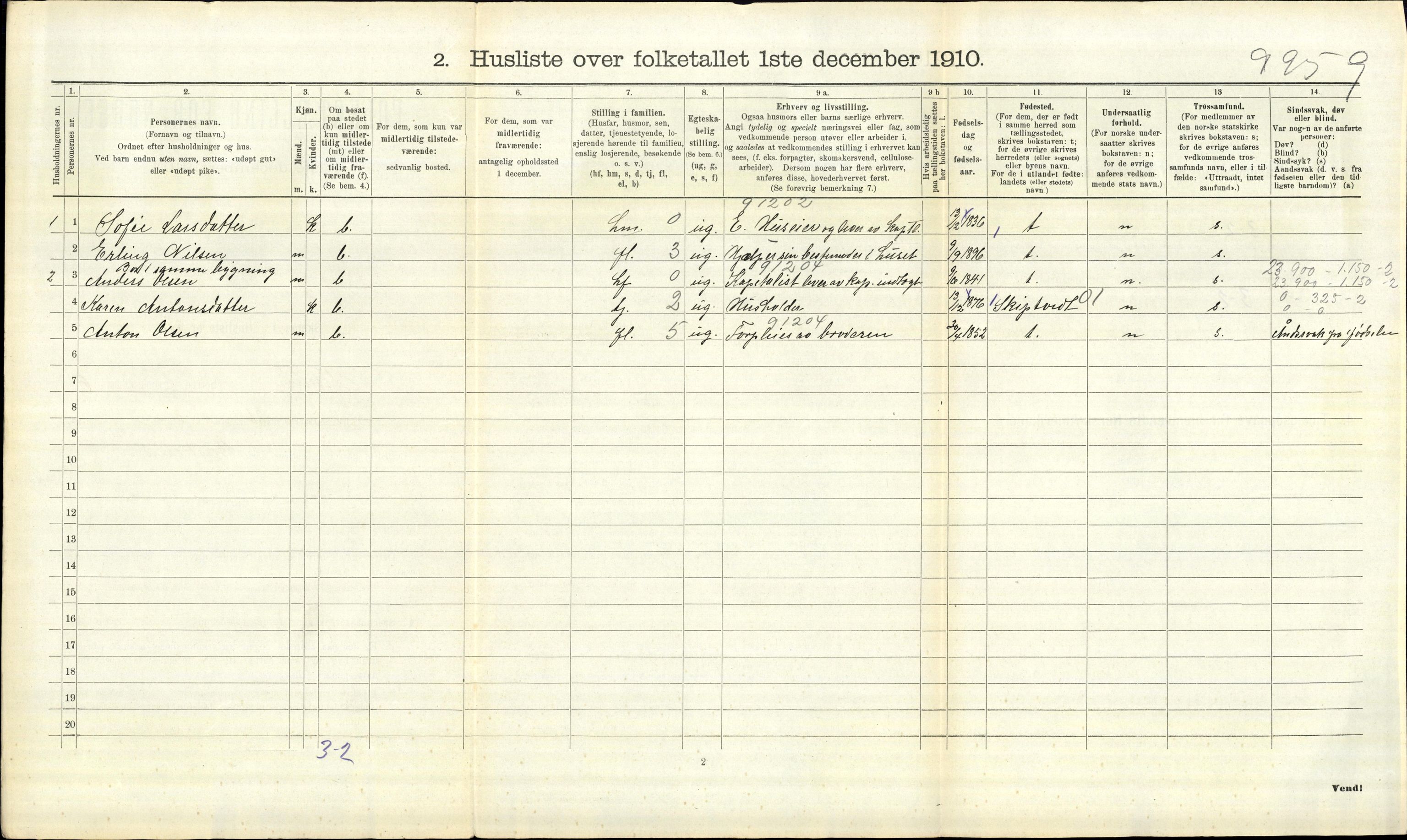 RA, 1910 census for Askim, 1910, p. 976