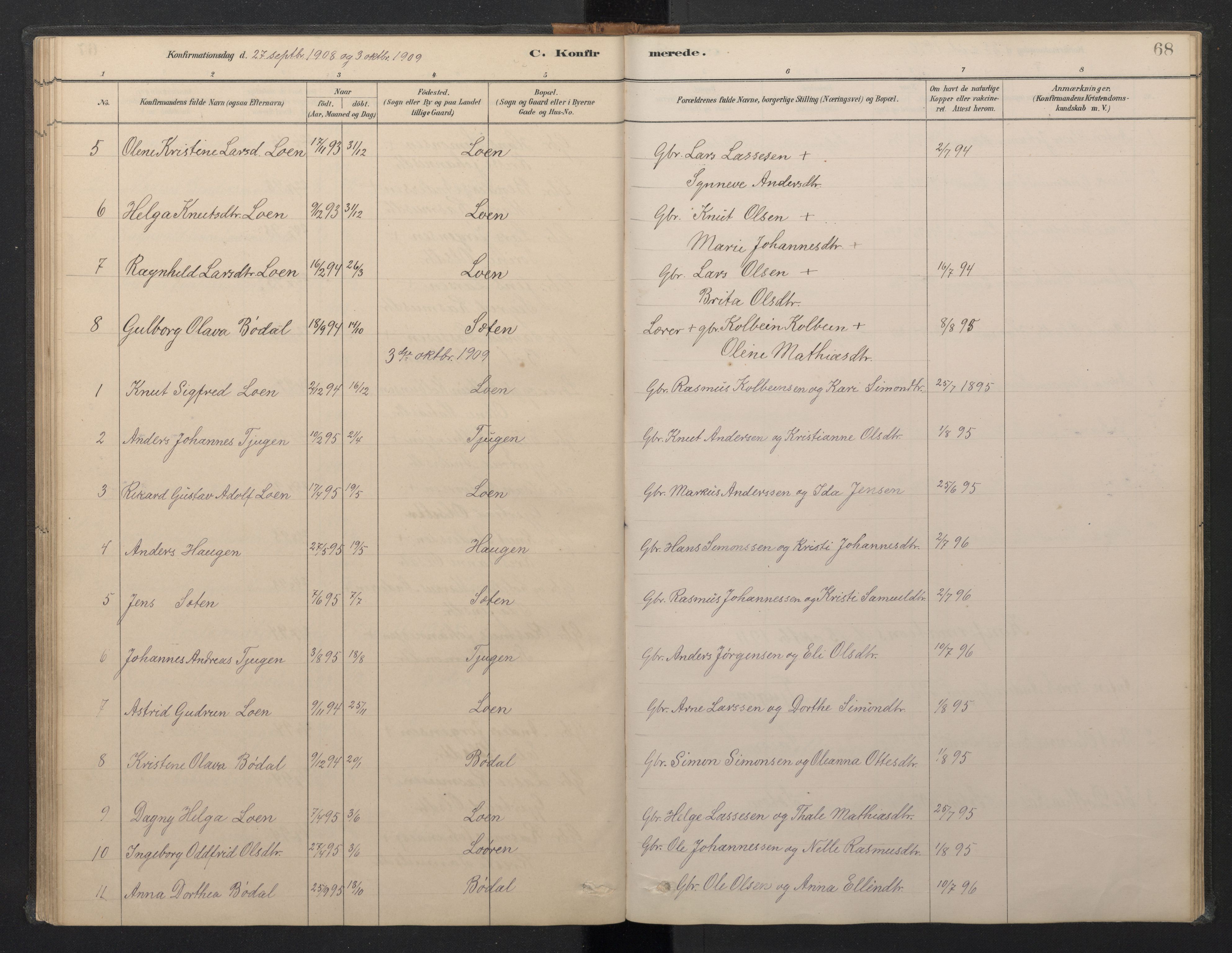 Stryn Sokneprestembete, AV/SAB-A-82501: Parish register (copy) no. B 3, 1881-1918, p. 67b-68a