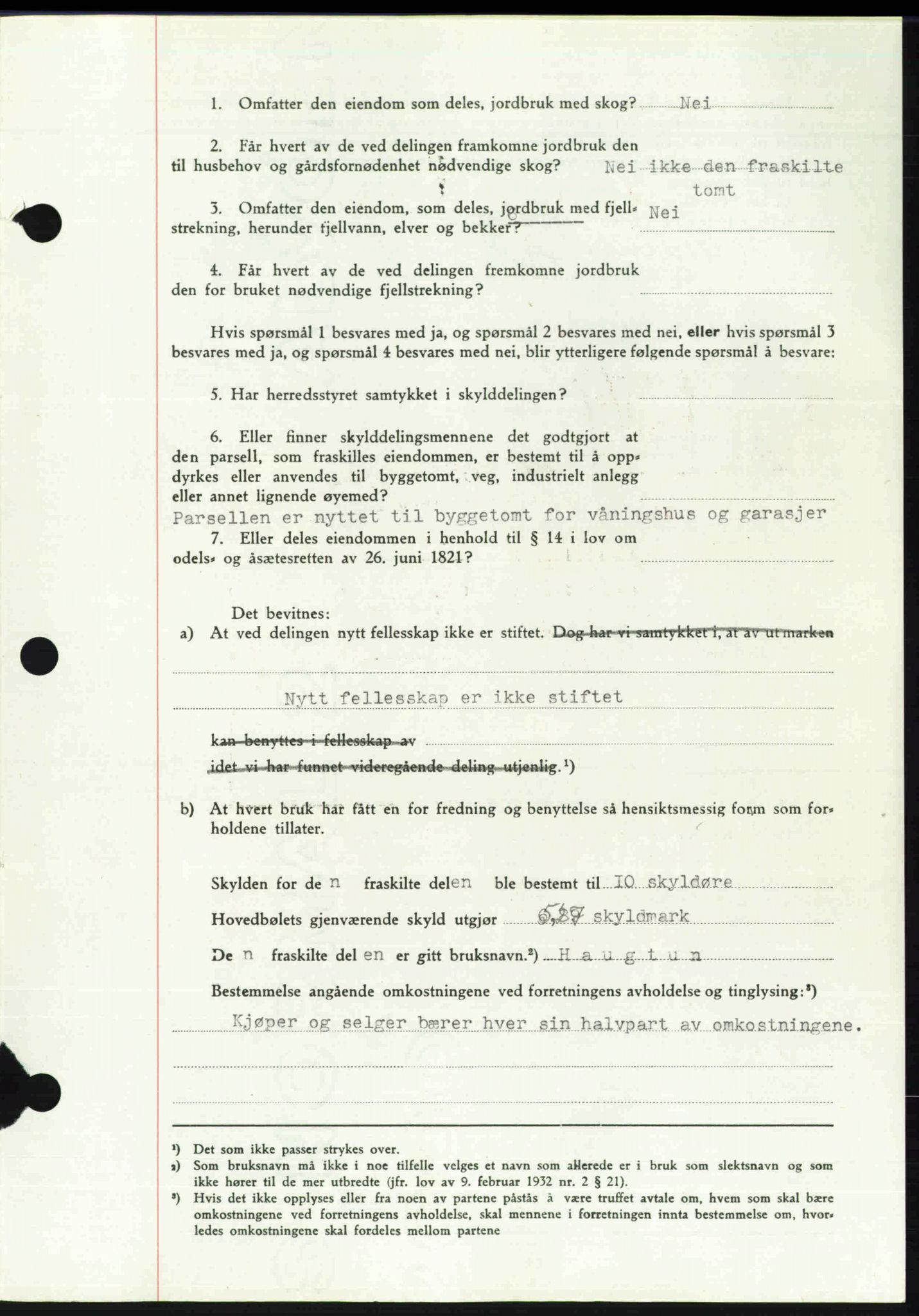 Toten tingrett, SAH/TING-006/H/Hb/Hbc/L0020: Mortgage book no. Hbc-20, 1948-1948, Diary no: : 2641/1948