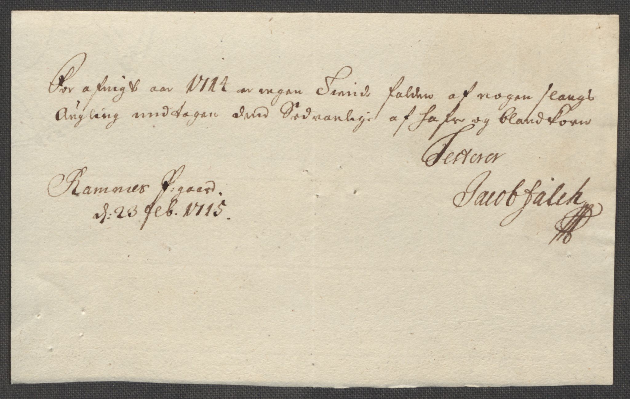 Rentekammeret inntil 1814, Reviderte regnskaper, Fogderegnskap, RA/EA-4092/R32/L1879: Fogderegnskap Jarlsberg grevskap, 1714-1715, p. 127