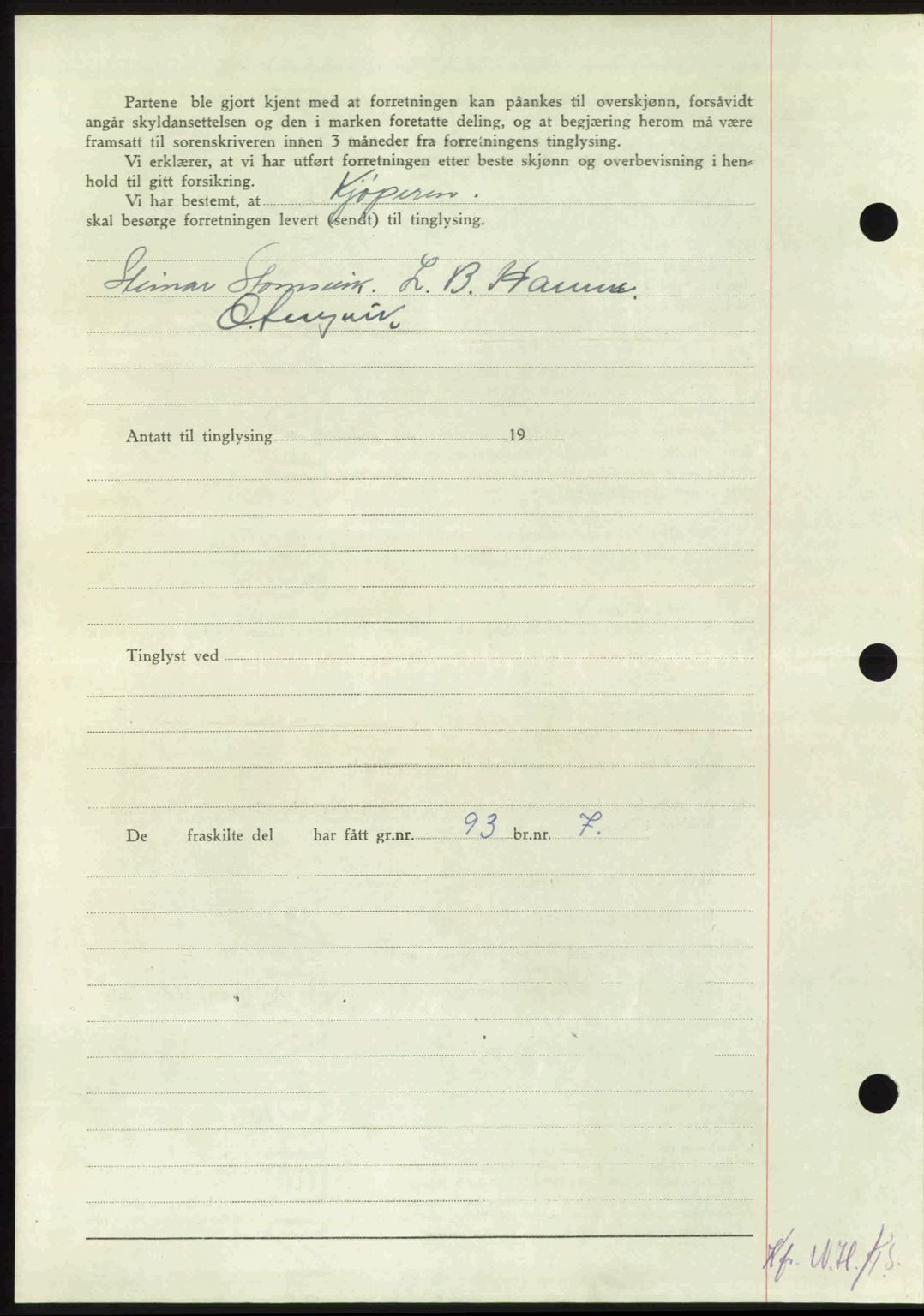 Nordmøre sorenskriveri, AV/SAT-A-4132/1/2/2Ca: Mortgage book no. A105, 1947-1947, Diary no: : 1528/1947