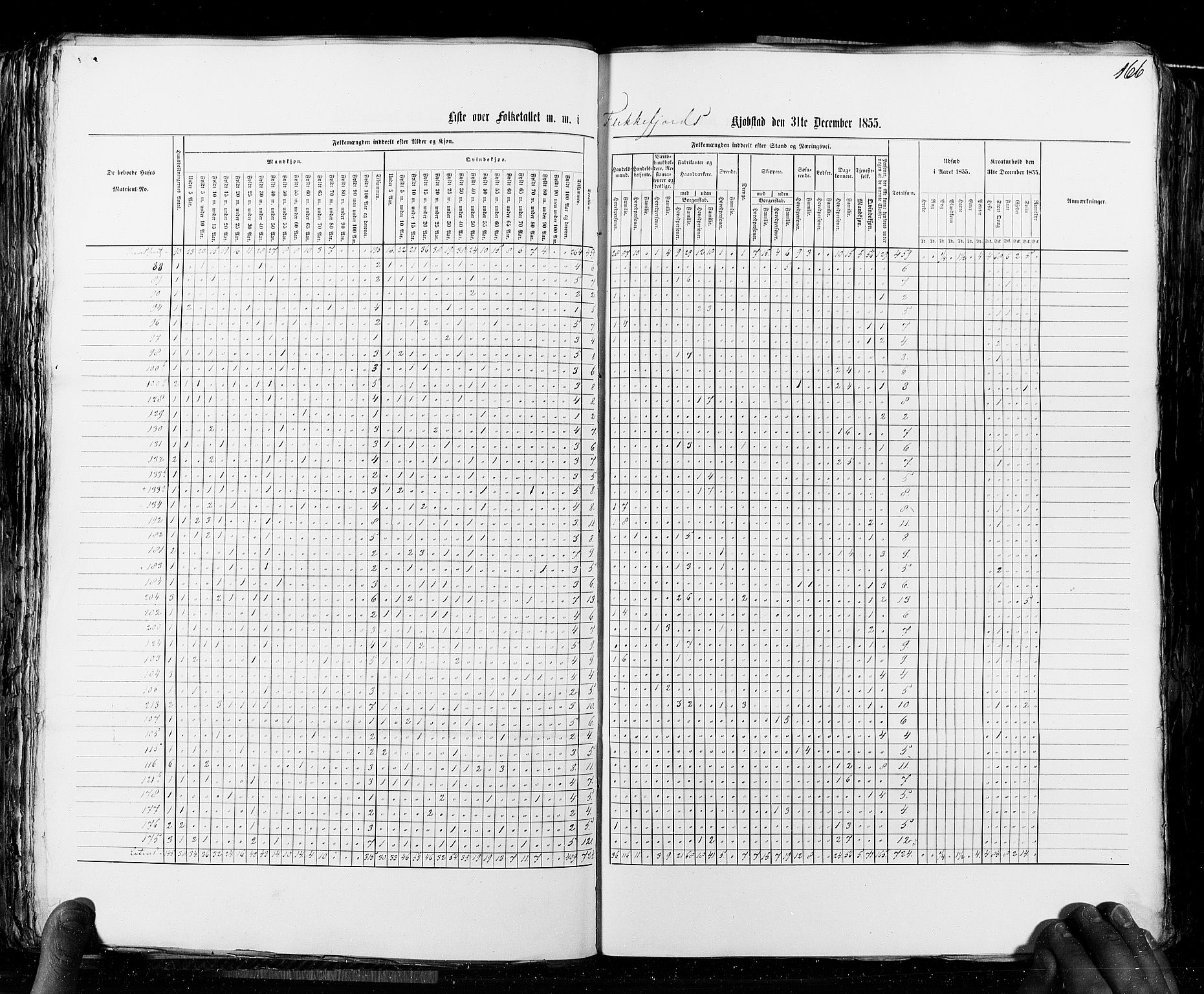 RA, Census 1855, vol. 8: Risør-Vadsø, 1855, p. 166