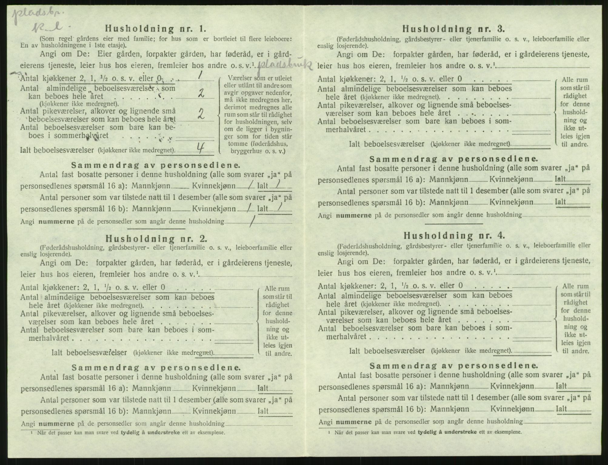 SAT, 1920 census for Bolsøy, 1920, p. 1030