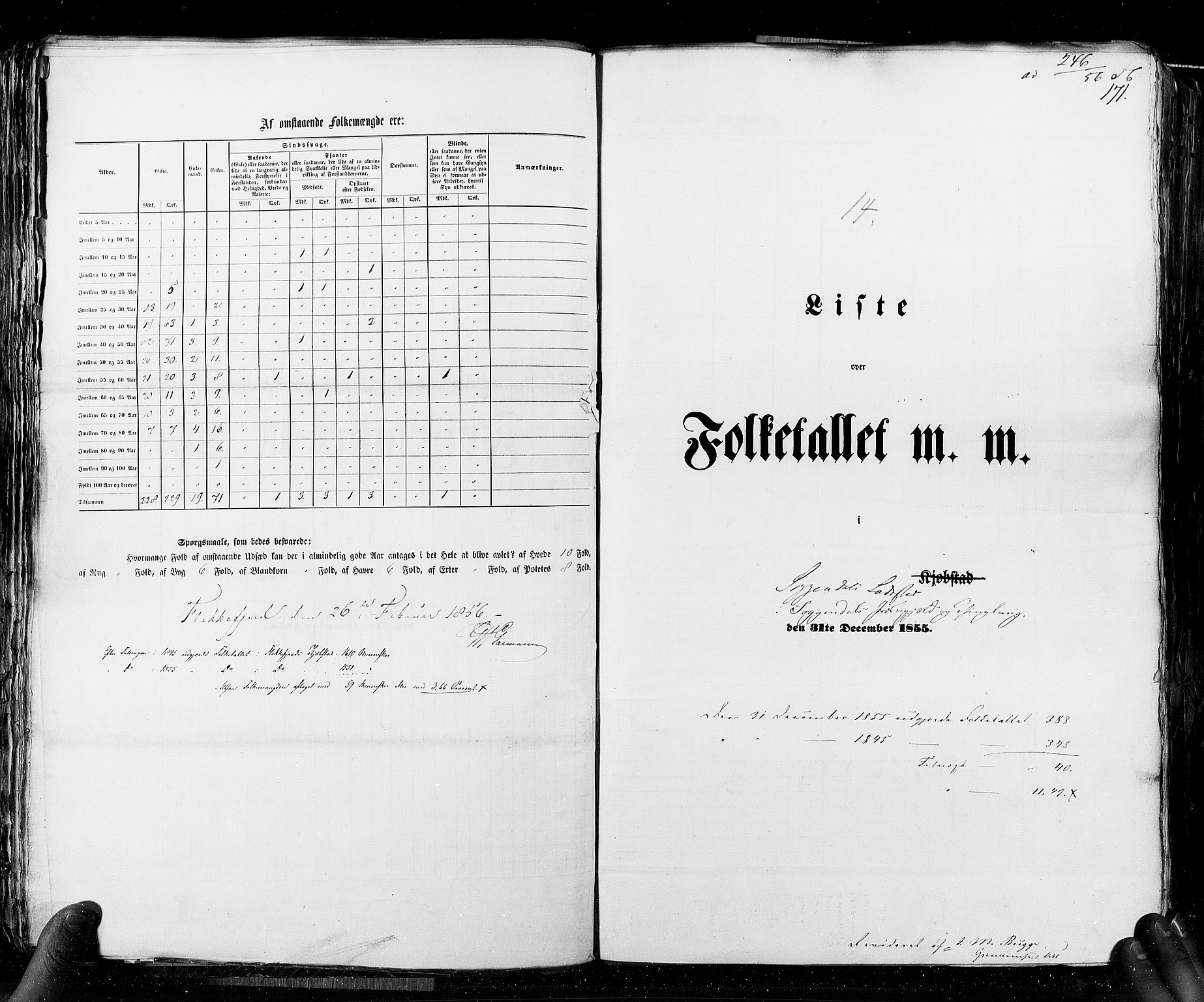 RA, Census 1855, vol. 8: Risør-Vadsø, 1855, p. 171