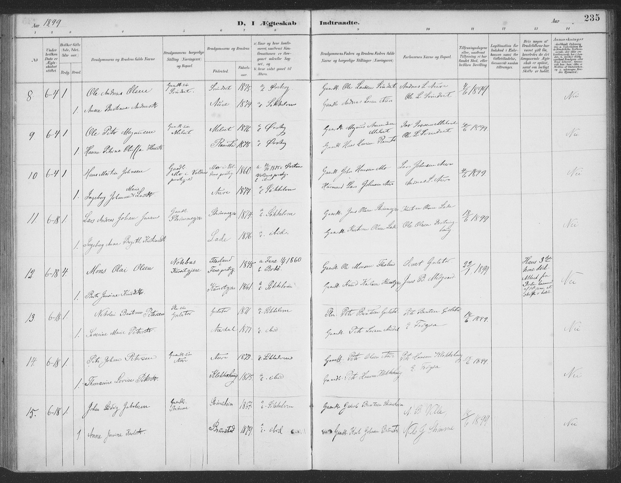 Ministerialprotokoller, klokkerbøker og fødselsregistre - Møre og Romsdal, AV/SAT-A-1454/523/L0335: Parish register (official) no. 523A02, 1891-1911, p. 235