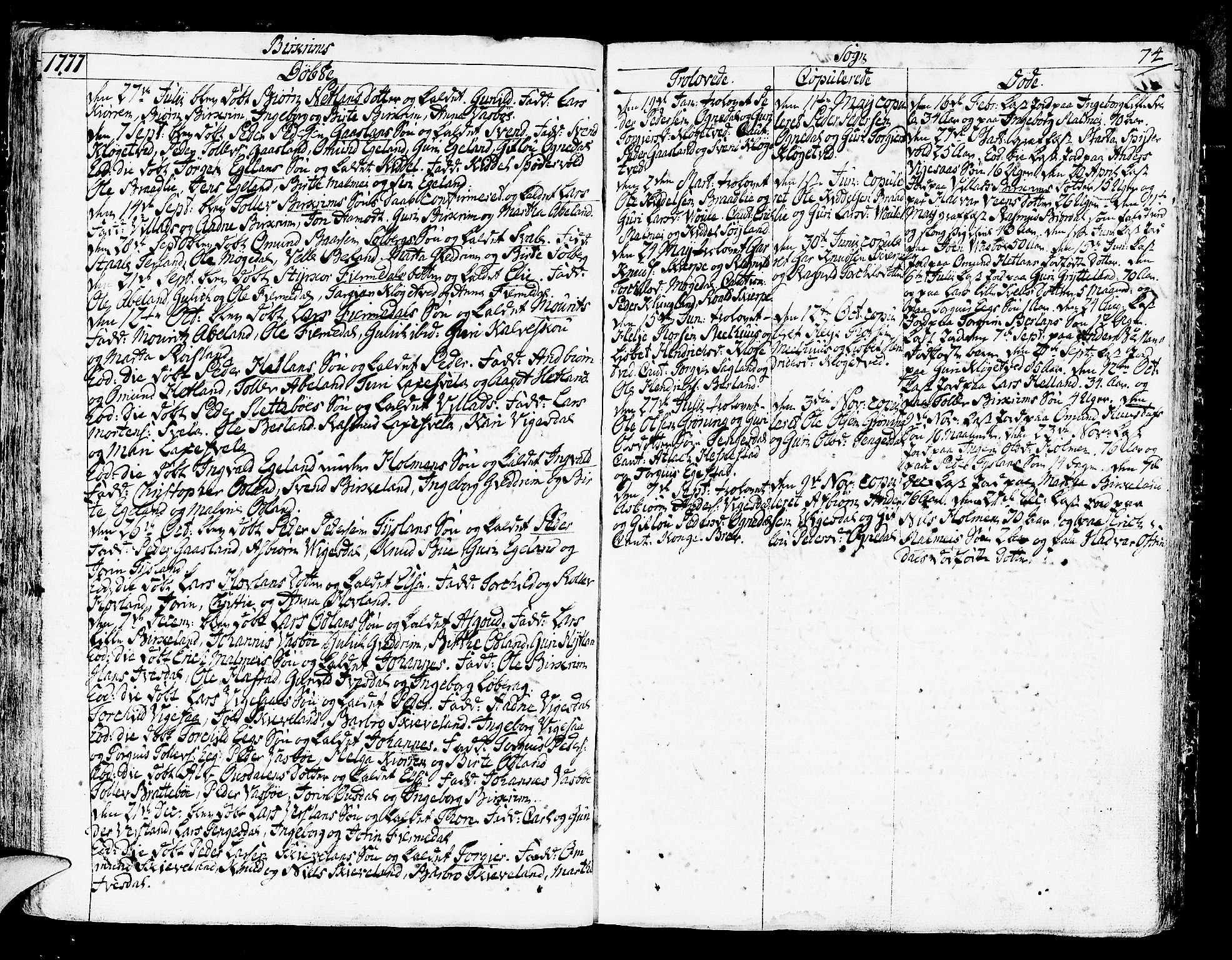 Helleland sokneprestkontor, AV/SAST-A-101810: Parish register (official) no. A 2 /2, 1762-1791, p. 74