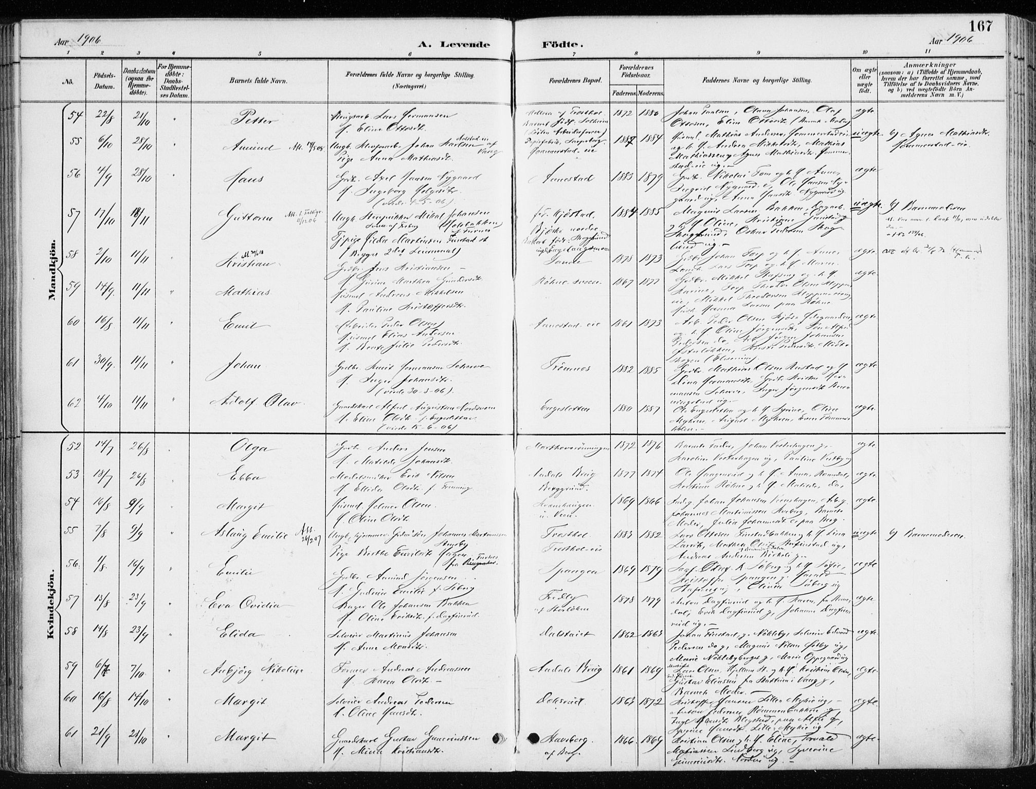 Løten prestekontor, AV/SAH-PREST-022/K/Ka/L0010: Parish register (official) no. 10, 1892-1907, p. 167