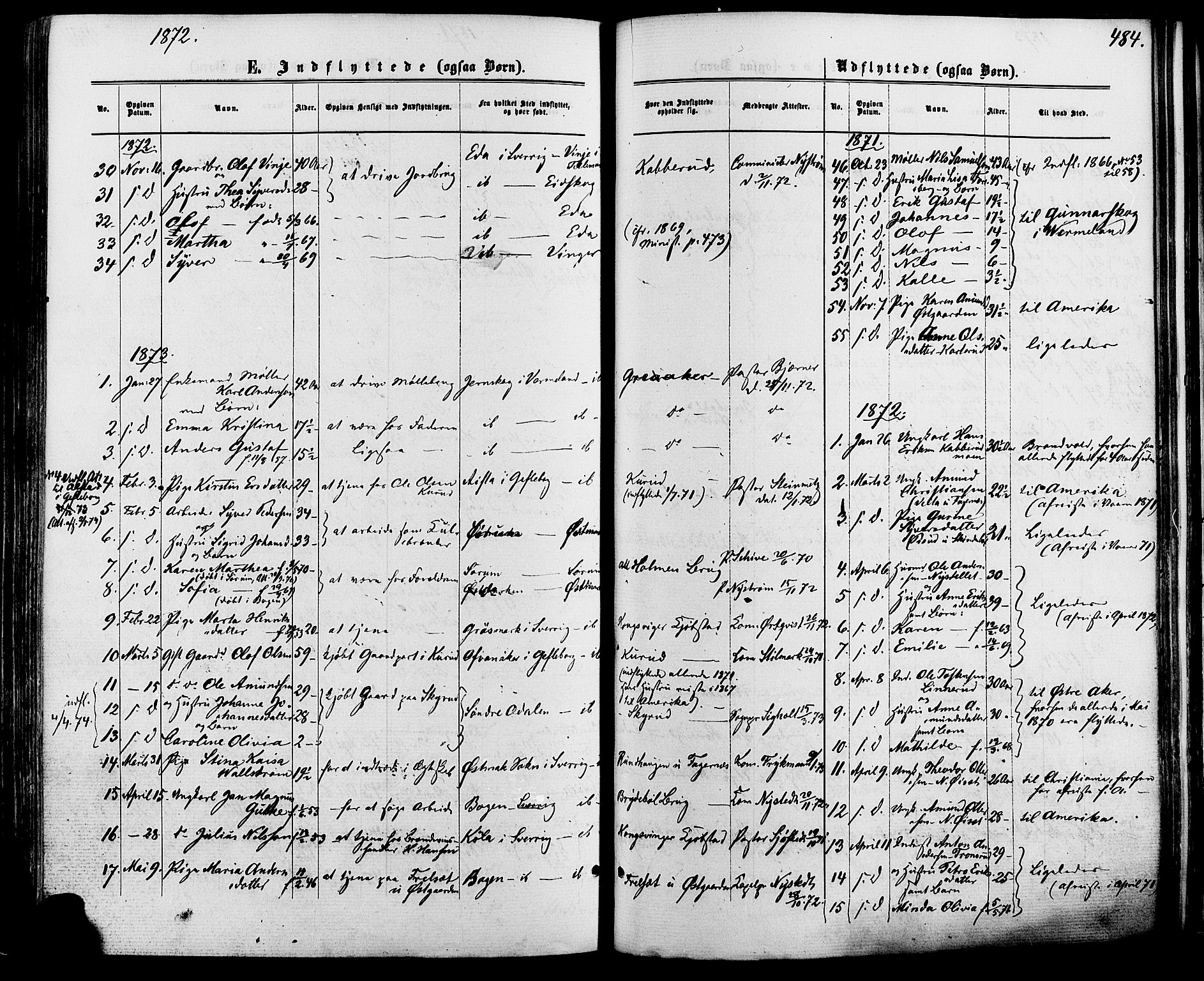 Vinger prestekontor, SAH/PREST-024/H/Ha/Haa/L0012: Parish register (official) no. 12, 1871-1880, p. 484