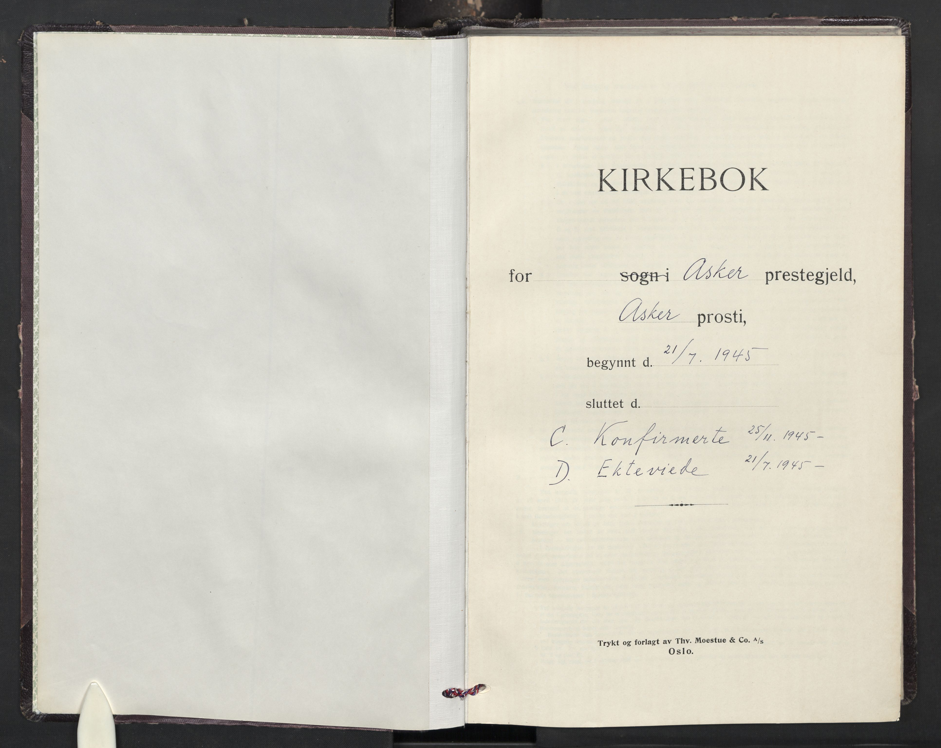 Asker prestekontor Kirkebøker, AV/SAO-A-10256a/F/Fa/L0024: Parish register (official) no. I 24, 1945-1952