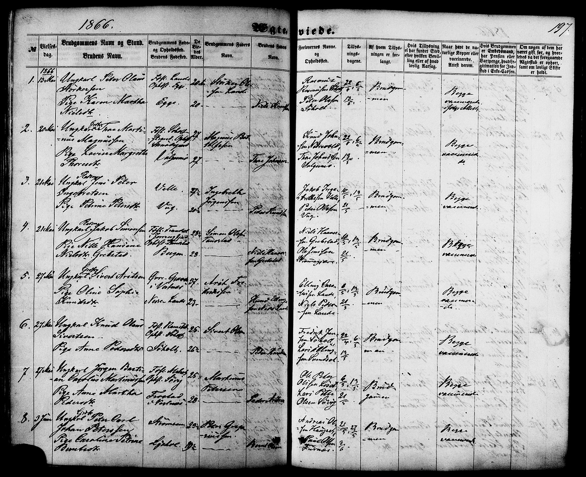 Ministerialprotokoller, klokkerbøker og fødselsregistre - Møre og Romsdal, SAT/A-1454/522/L0314: Parish register (official) no. 522A09, 1863-1877, p. 197