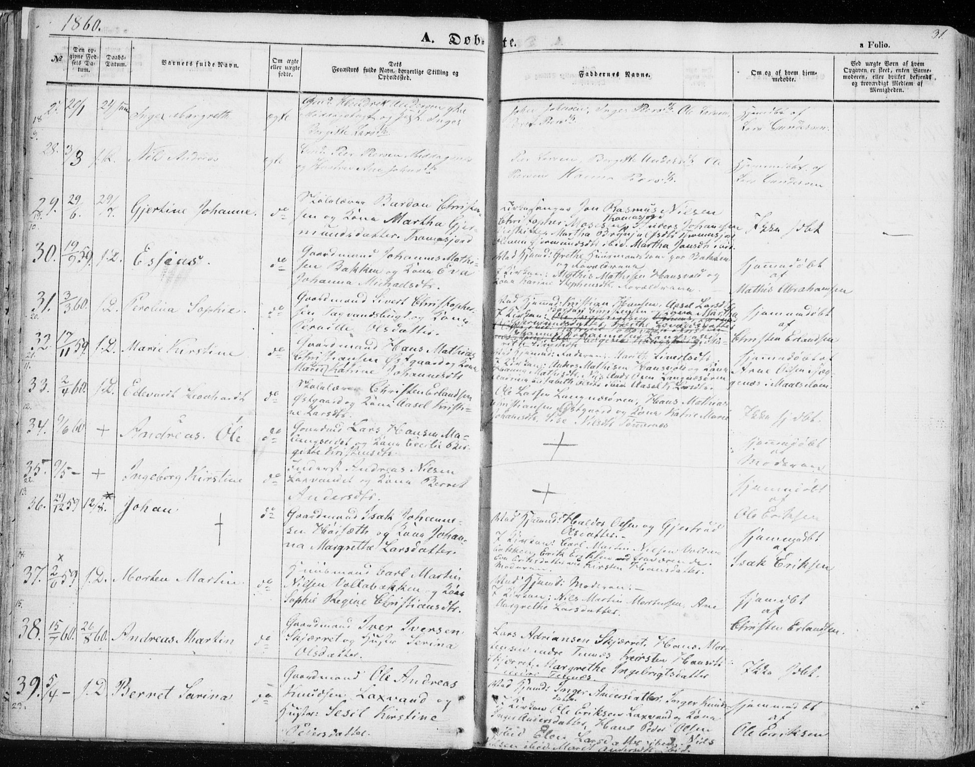 Balsfjord sokneprestembete, AV/SATØ-S-1303/G/Gaa/L0003kirke: Parish register (official) no. 3, 1856-1870, p. 31