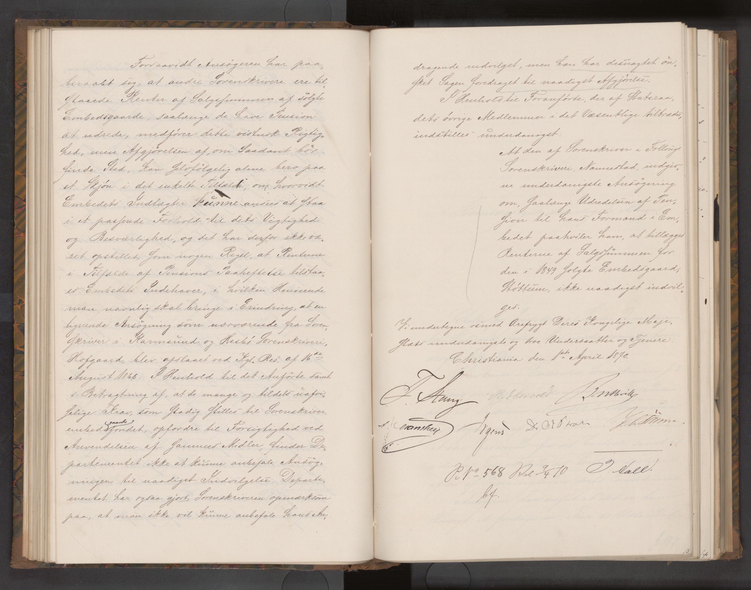 Statsrådsavdelingen i Stockholm, AV/RA-S-1003/D/Da/L0515: Regjeringsinnstillinger nr. 451-600, 1870