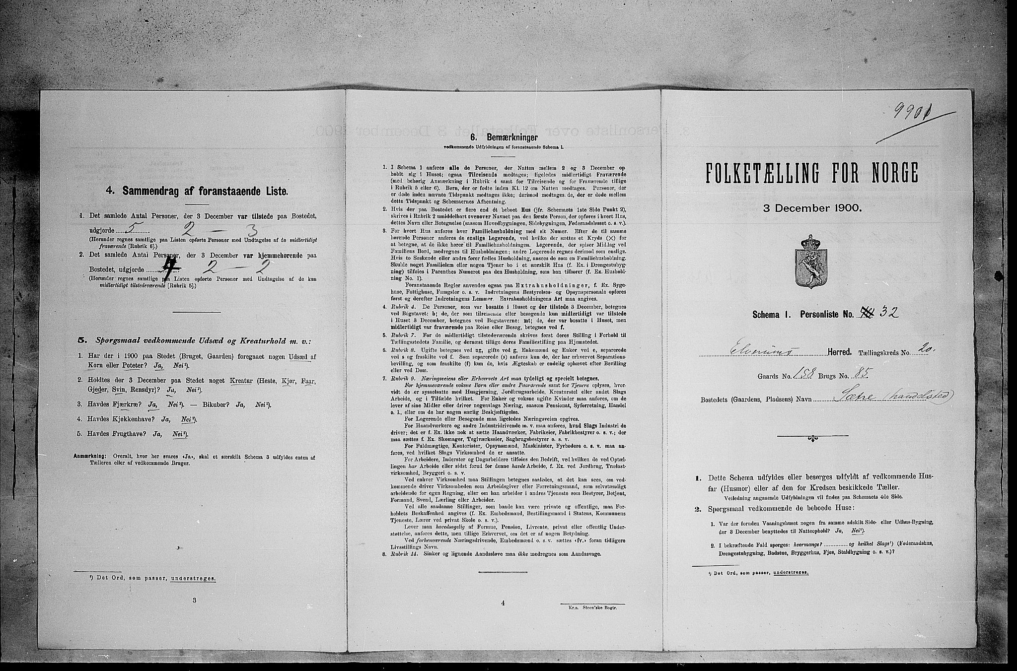 SAH, 1900 census for Elverum, 1900, p. 2660