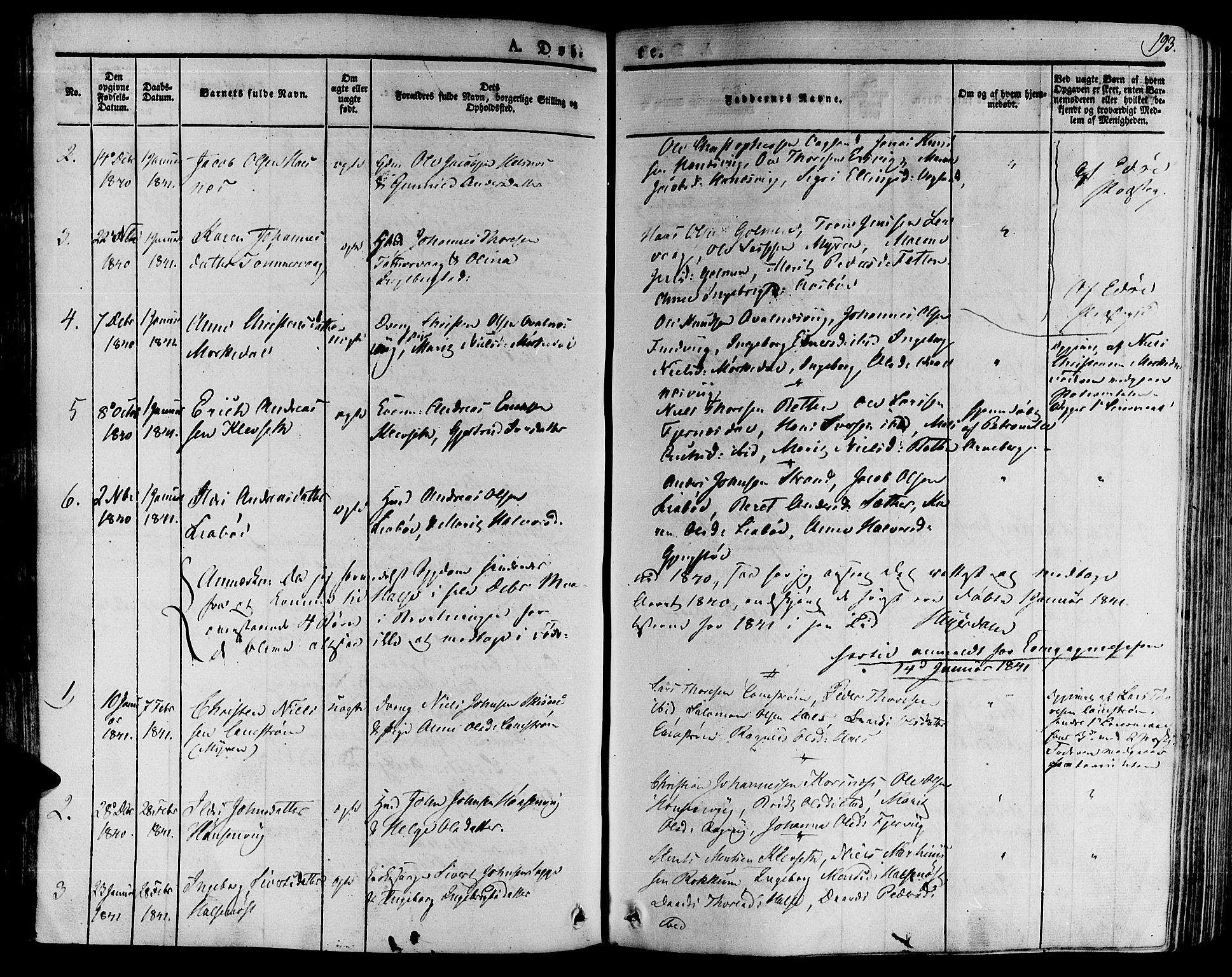 Ministerialprotokoller, klokkerbøker og fødselsregistre - Møre og Romsdal, AV/SAT-A-1454/592/L1025: Parish register (official) no. 592A03 /2, 1831-1849, p. 193