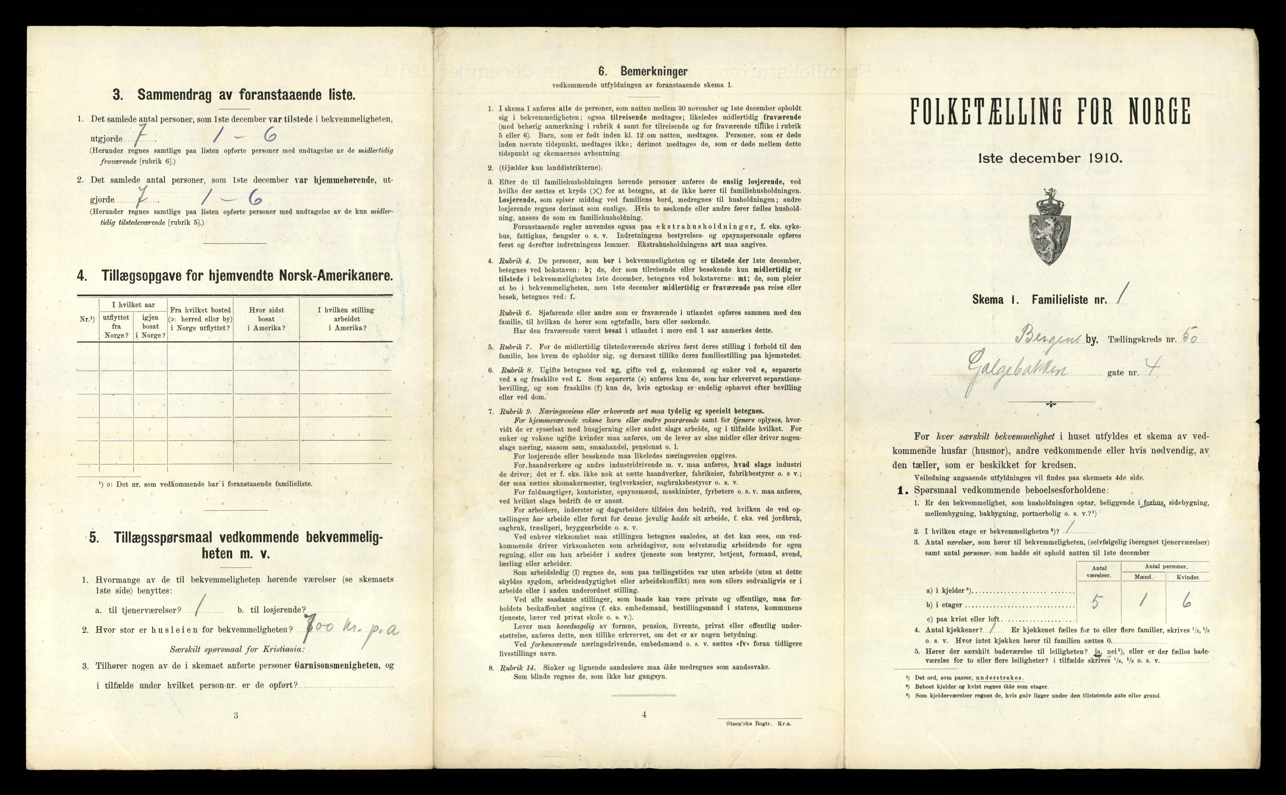 RA, 1910 census for Bergen, 1910, p. 17515