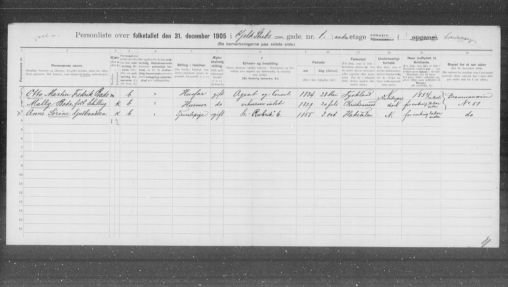 OBA, Municipal Census 1905 for Kristiania, 1905, p. 26889