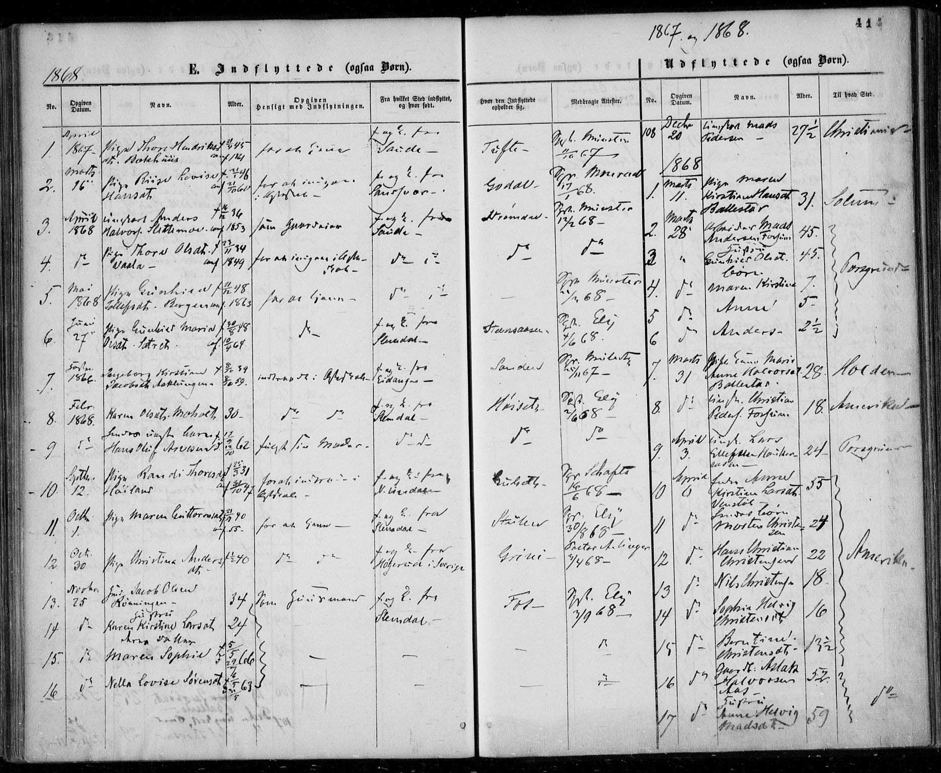 Gjerpen kirkebøker, SAKO/A-265/F/Fa/L0008b: Parish register (official) no. I 8B, 1857-1871, p. 414