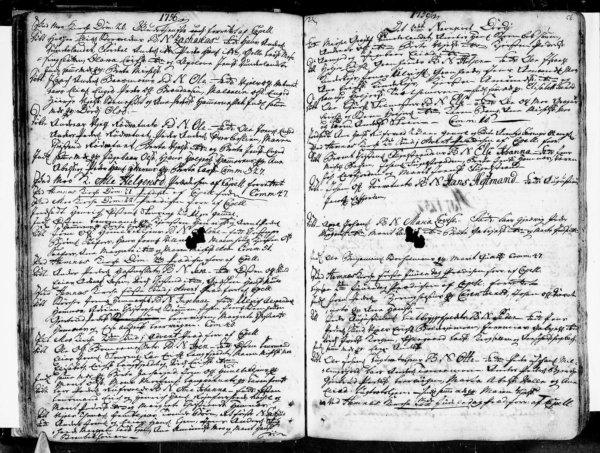 Ministerialprotokoller, klokkerbøker og fødselsregistre - Nordland, SAT/A-1459/825/L0348: Parish register (official) no. 825A04, 1752-1788, p. 56