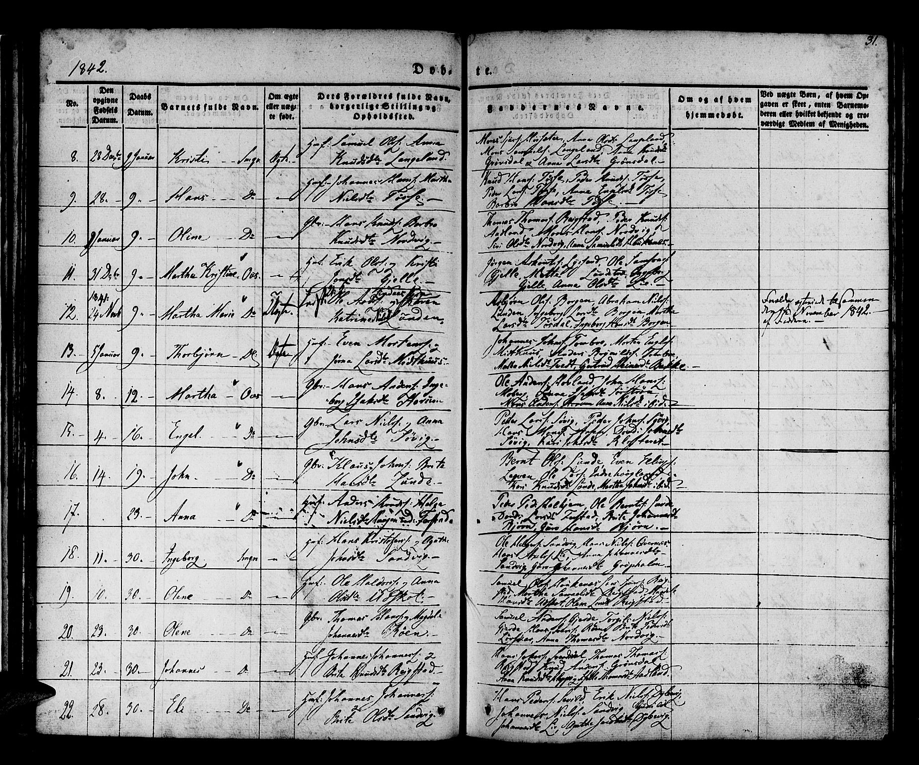 Os sokneprestembete, SAB/A-99929: Parish register (official) no. A 15, 1839-1851, p. 31