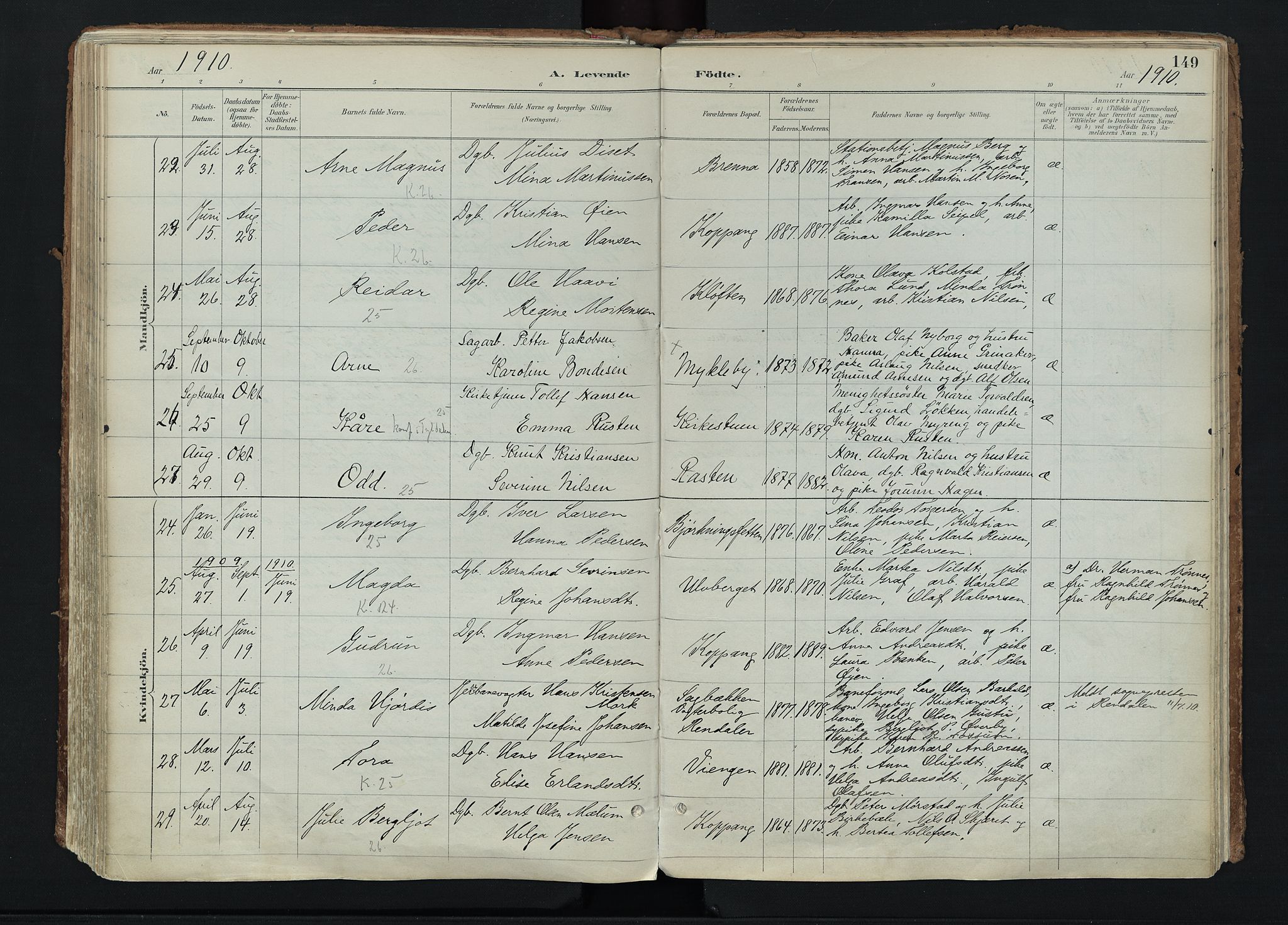 Stor-Elvdal prestekontor, AV/SAH-PREST-052/H/Ha/Haa/L0004: Parish register (official) no. 4, 1890-1922, p. 149