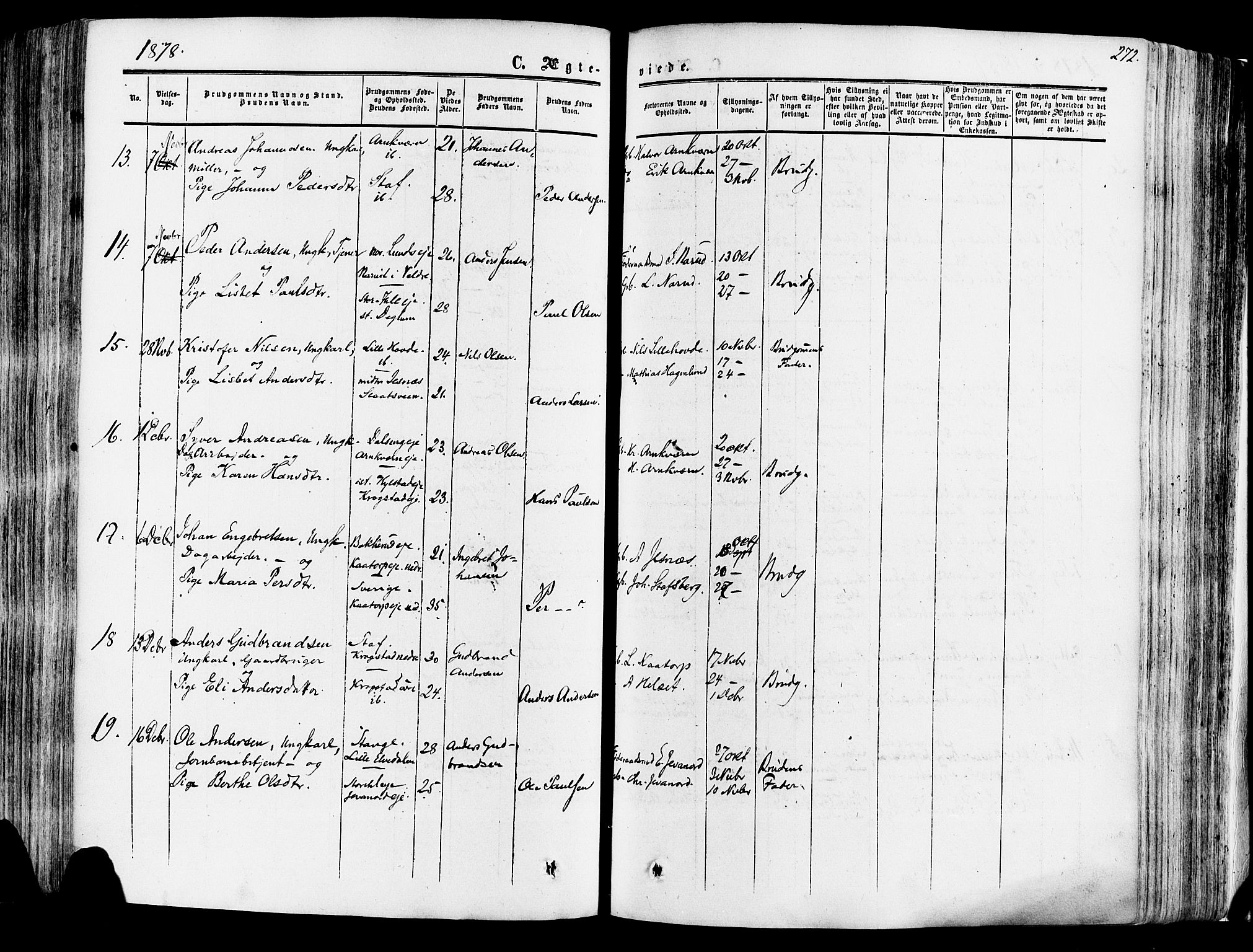 Vang prestekontor, Hedmark, AV/SAH-PREST-008/H/Ha/Haa/L0013: Parish register (official) no. 13, 1855-1879, p. 272